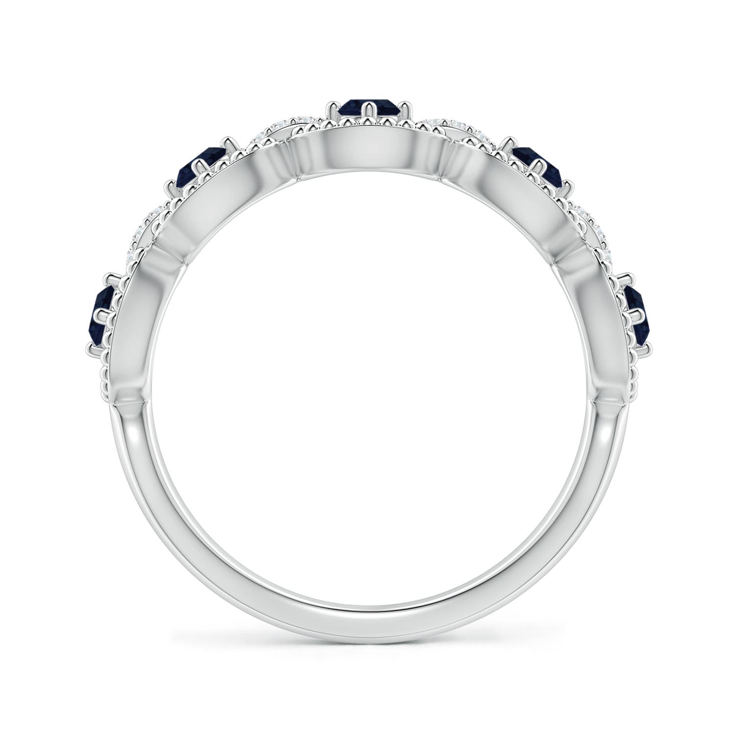 A - Blue Sapphire / 0.39 CT / 14 KT White Gold