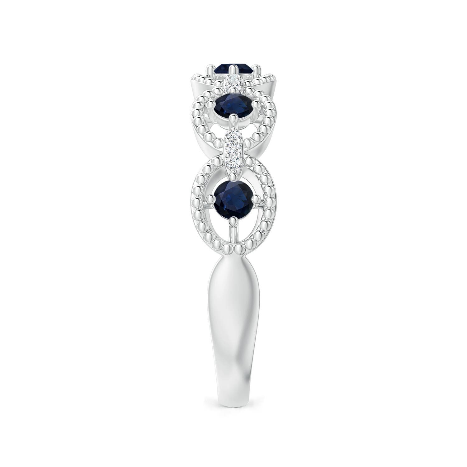 A - Blue Sapphire / 0.39 CT / 14 KT White Gold