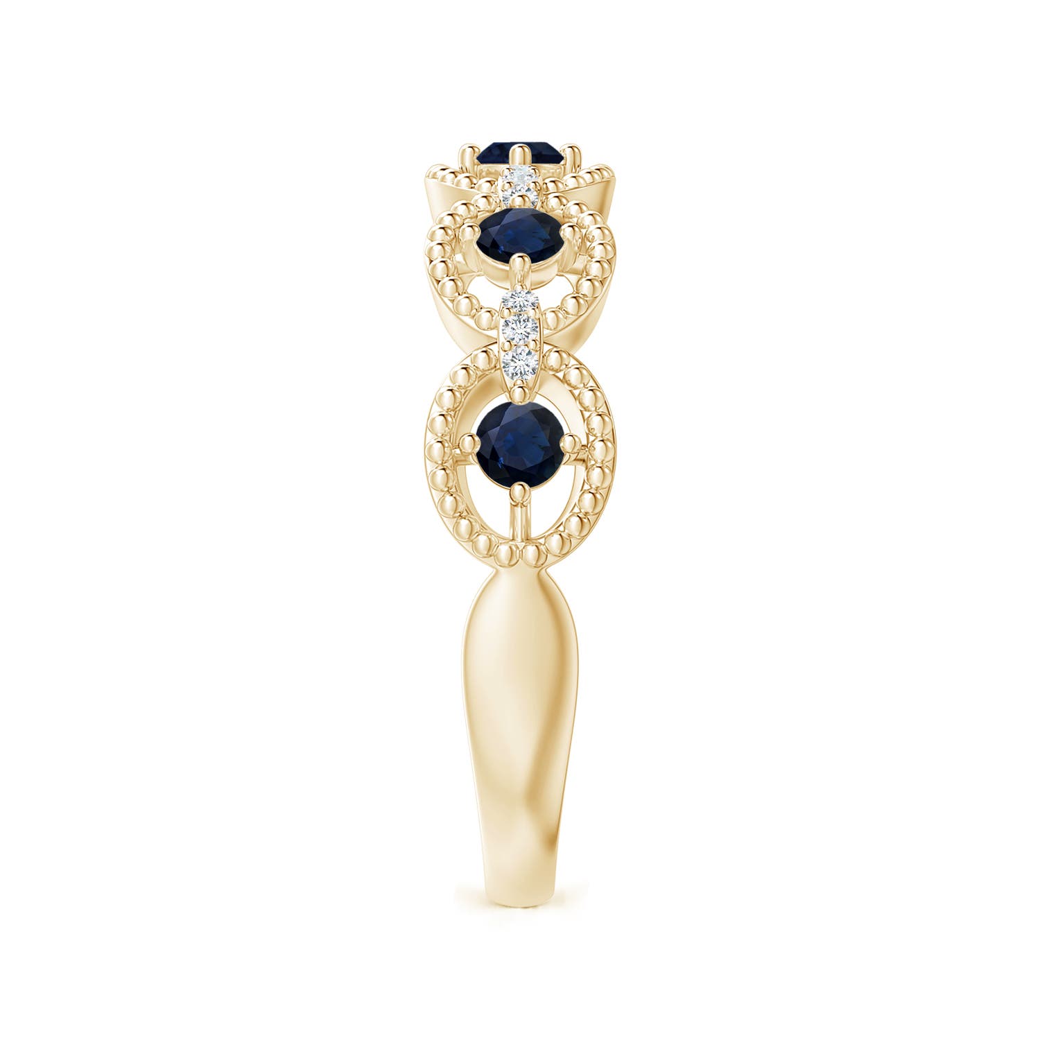 A - Blue Sapphire / 0.39 CT / 14 KT Yellow Gold