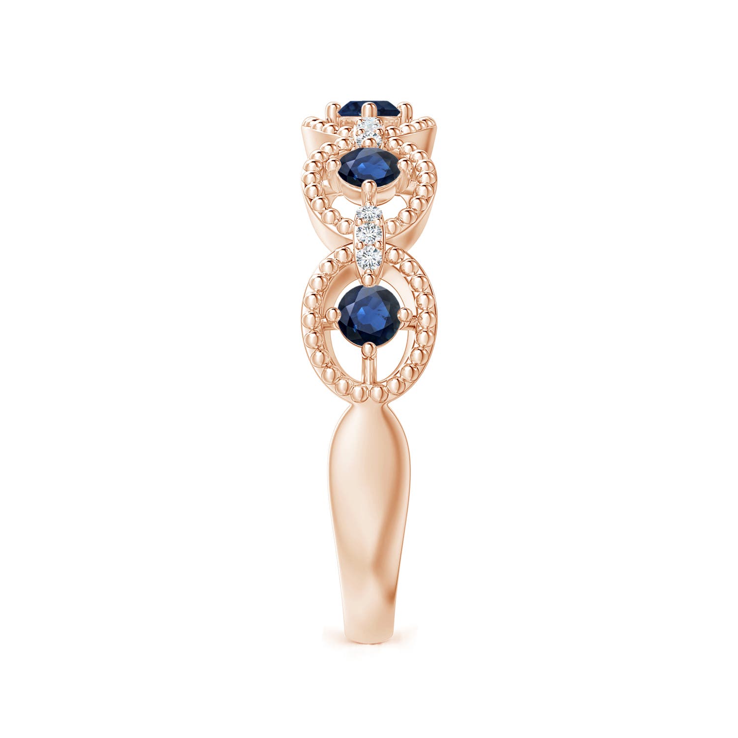 AA - Blue Sapphire / 0.39 CT / 14 KT Rose Gold