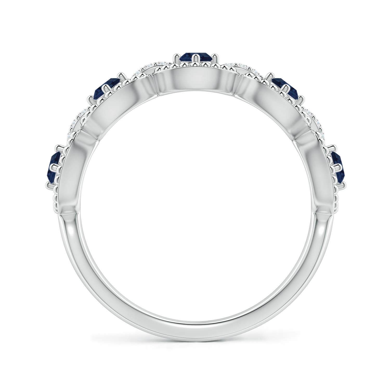 AA - Blue Sapphire / 0.39 CT / 14 KT White Gold