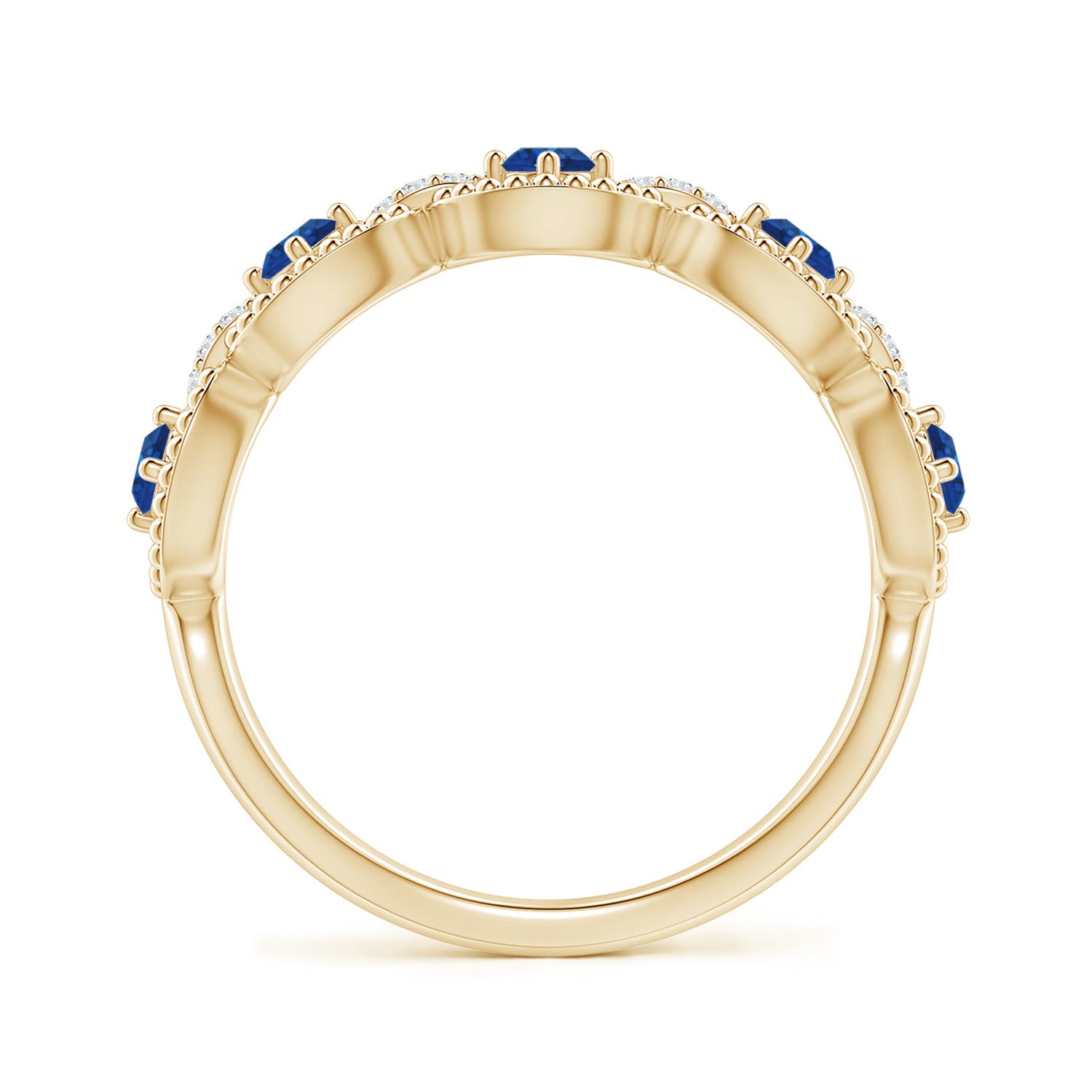 AAA - Blue Sapphire / 0.39 CT / 14 KT Yellow Gold