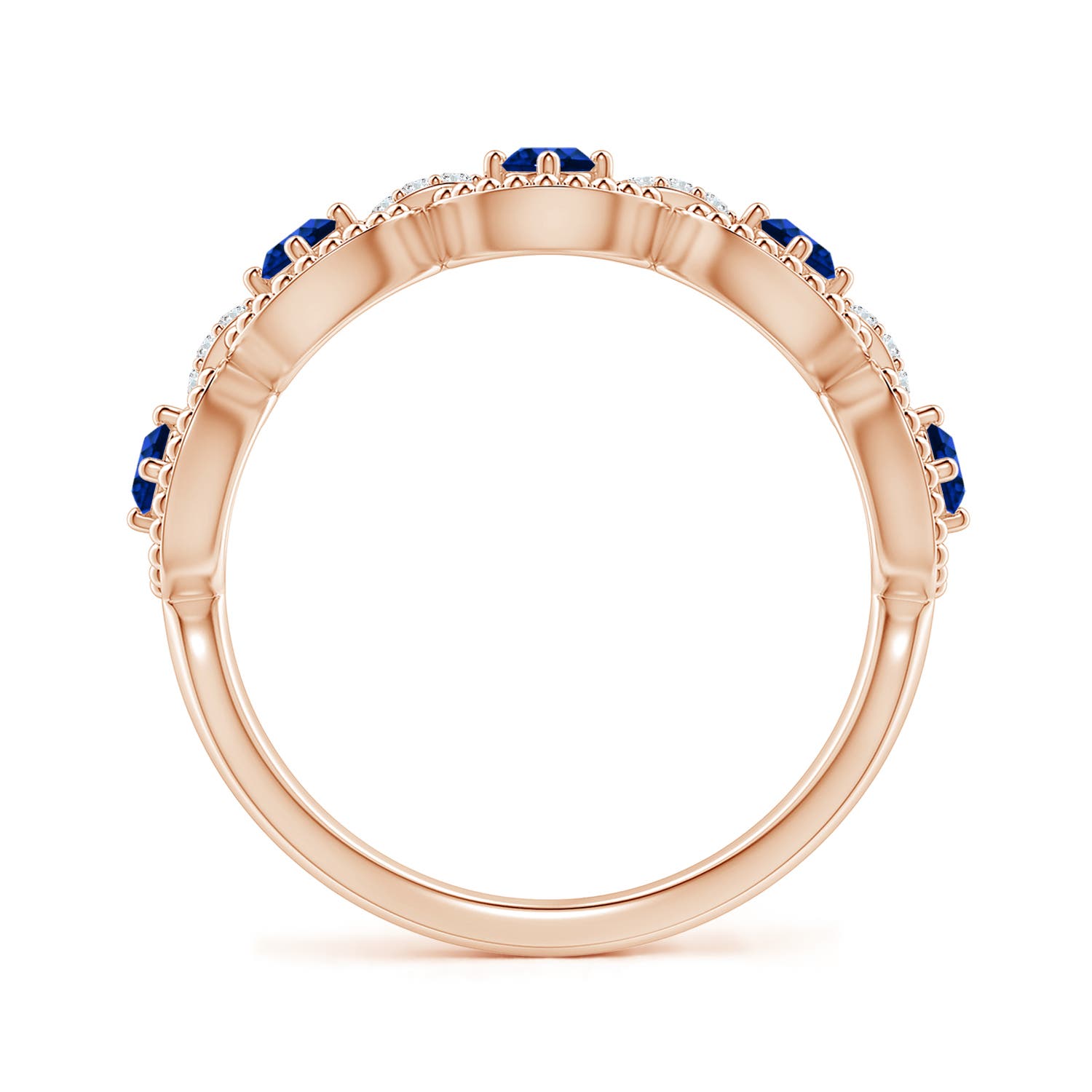 AAAA - Blue Sapphire / 0.39 CT / 14 KT Rose Gold