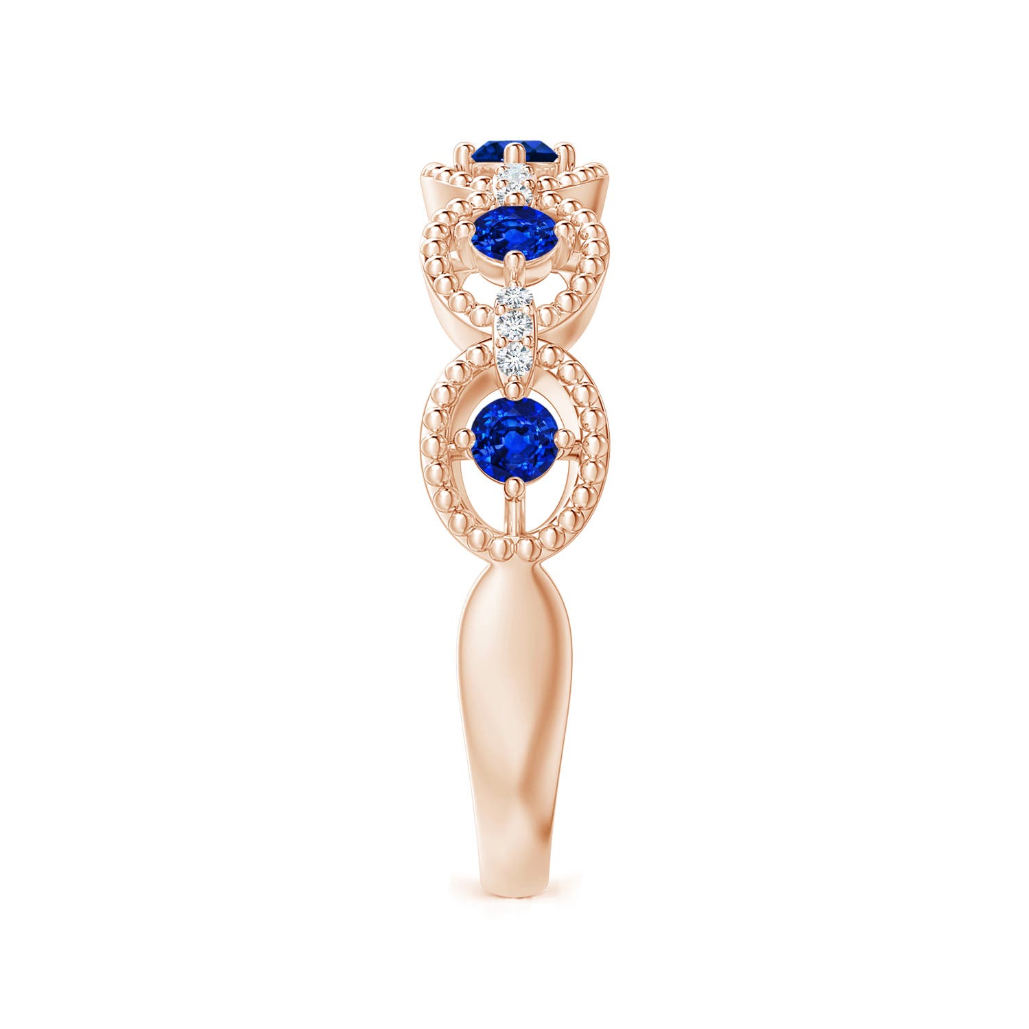 AAAA - Blue Sapphire / 0.39 CT / 14 KT Rose Gold