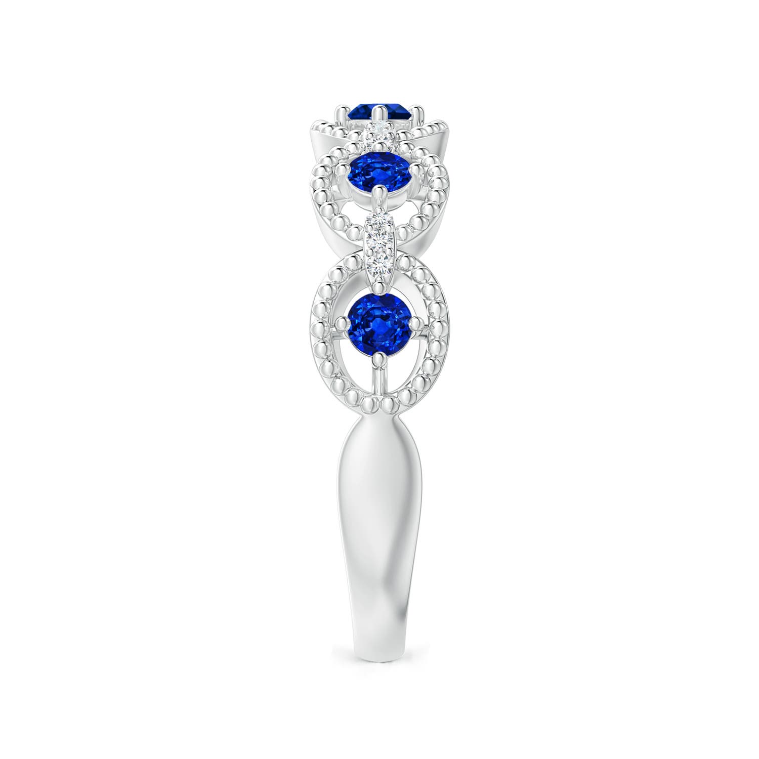 AAAA - Blue Sapphire / 0.39 CT / 14 KT White Gold