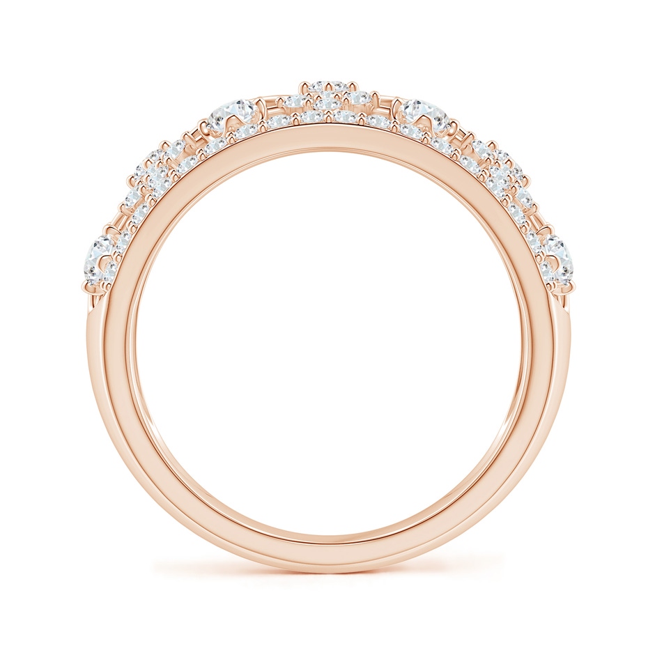 2.4mm GVS2 Art Deco Style Diamond Broad Anniversary Ring in Rose Gold side 1