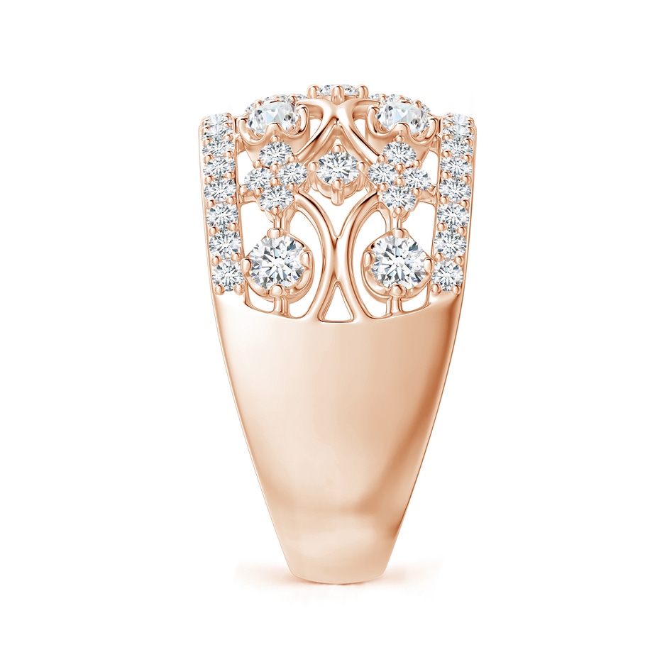 2.4mm GVS2 Art Deco Style Diamond Broad Anniversary Ring in Rose Gold side 2