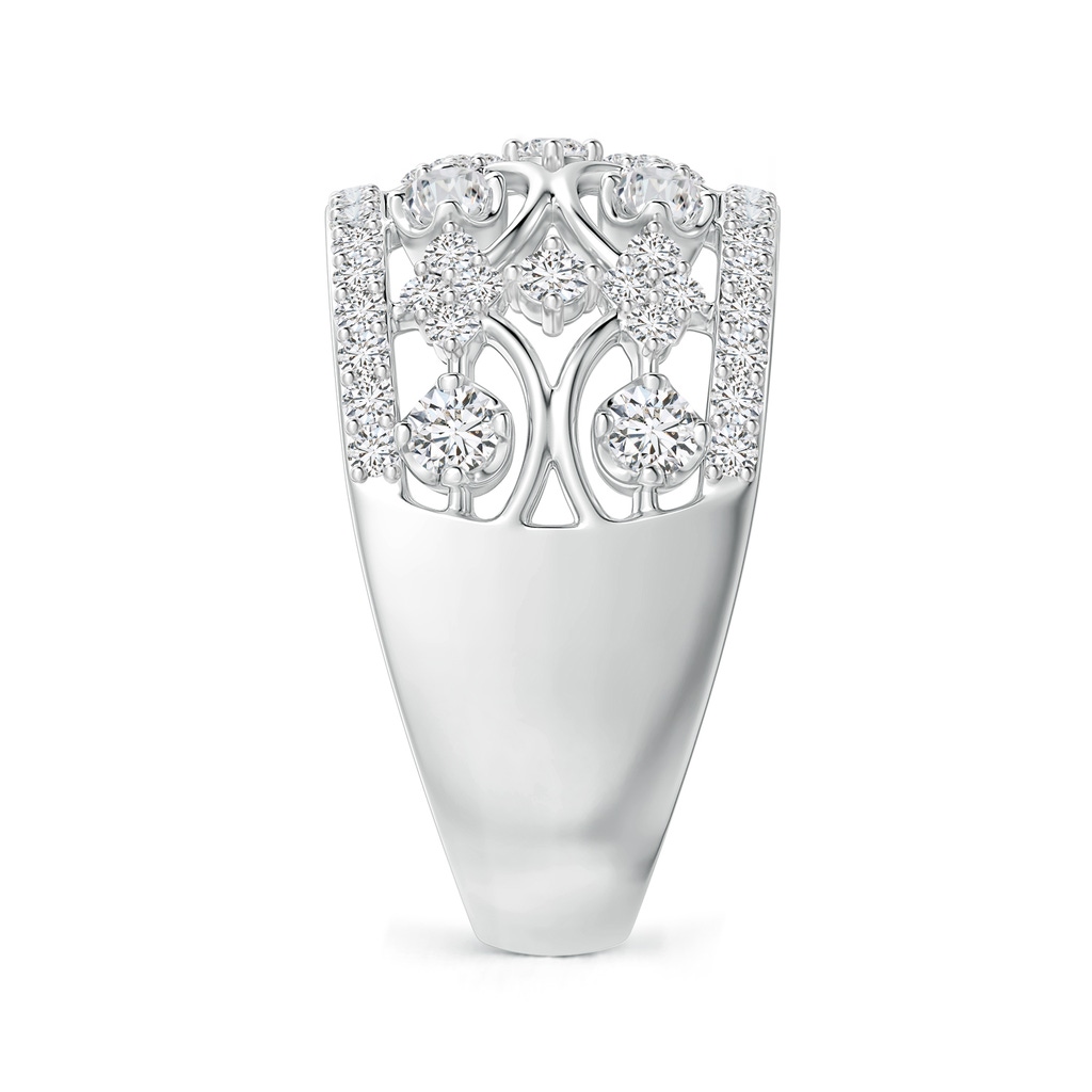 2.4mm HSI2 Art Deco Style Diamond Broad Anniversary Ring in White Gold Side 2