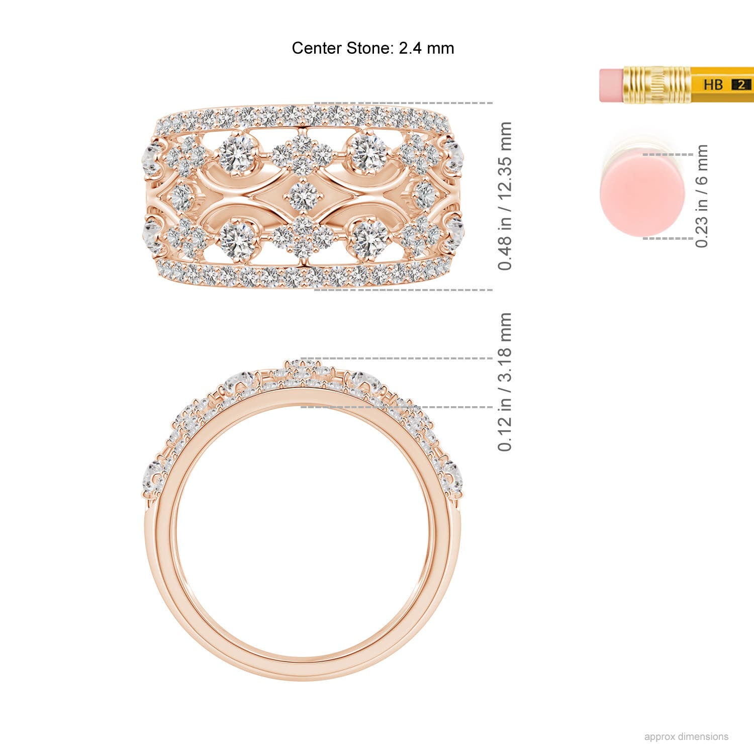 I-J, I1-I2 / 1.16 CT / 14 KT Rose Gold