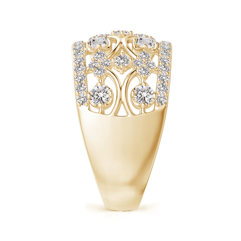 2.4mm IJI1I2 Art Deco Style Diamond Broad Anniversary Ring in Yellow Gold side 2