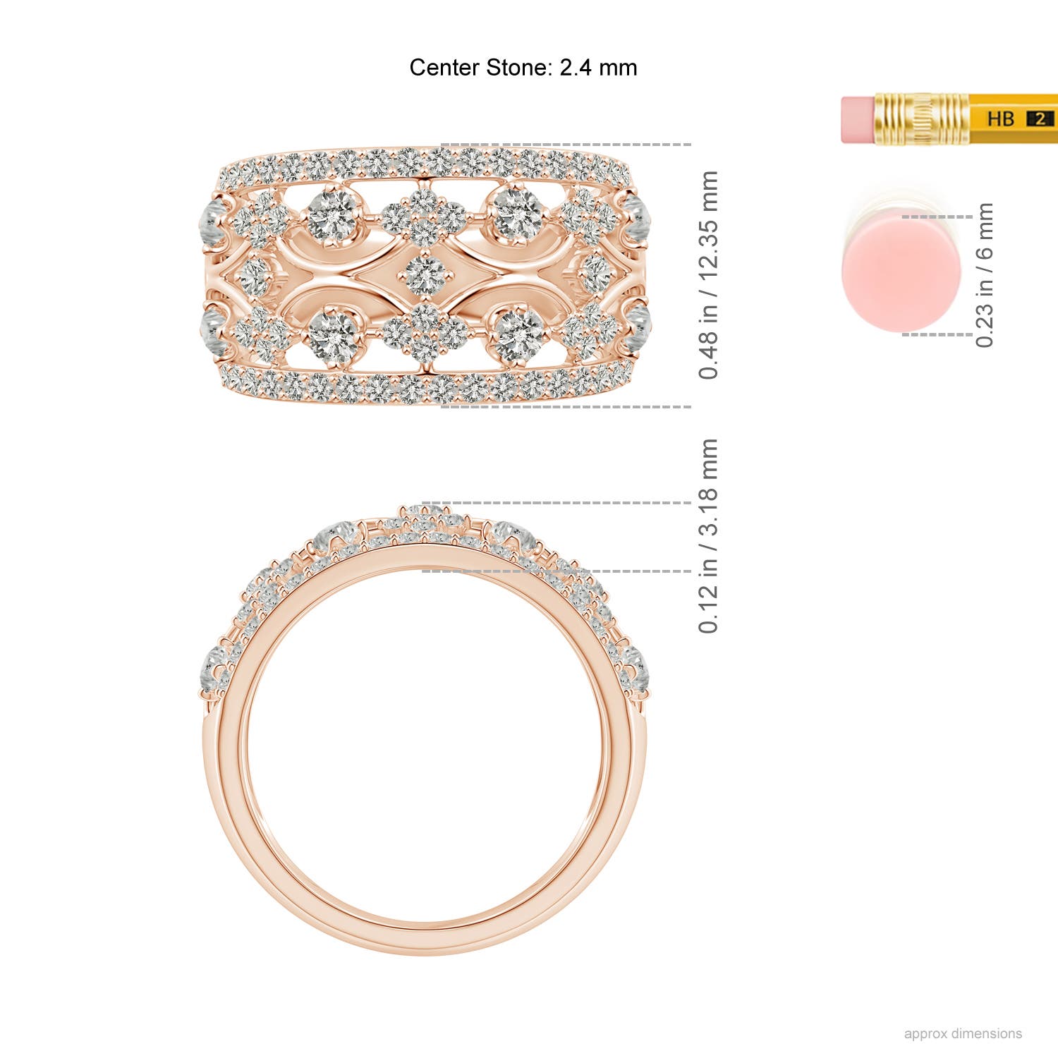 K, I3 / 1.16 CT / 14 KT Rose Gold