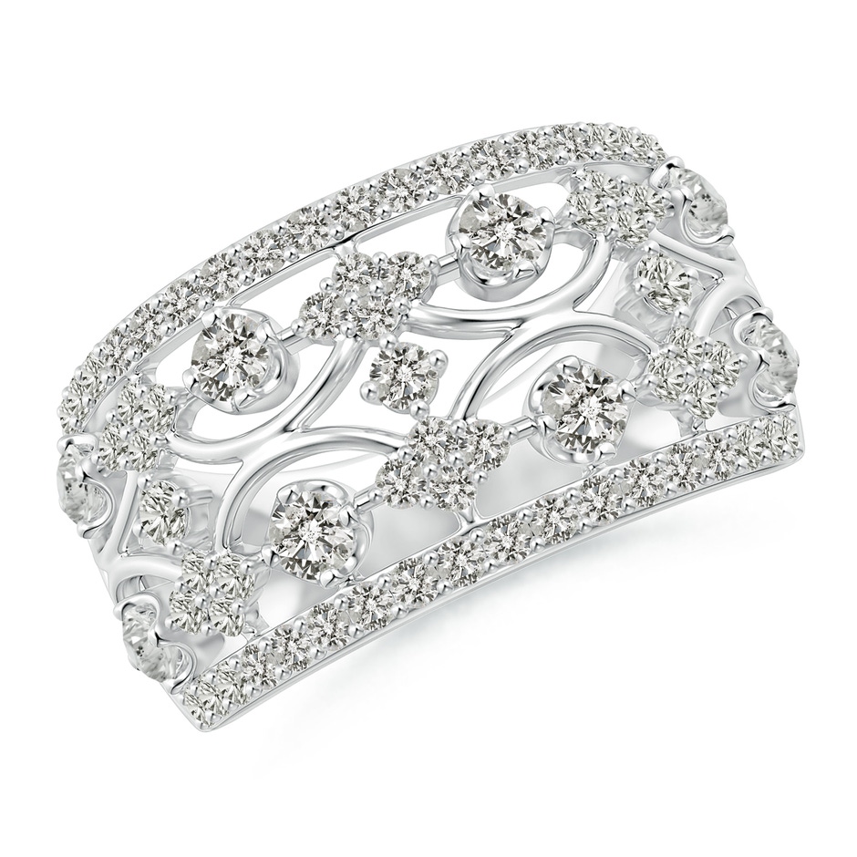 2.4mm KI3 Art Deco Style Diamond Broad Anniversary Ring in White Gold 