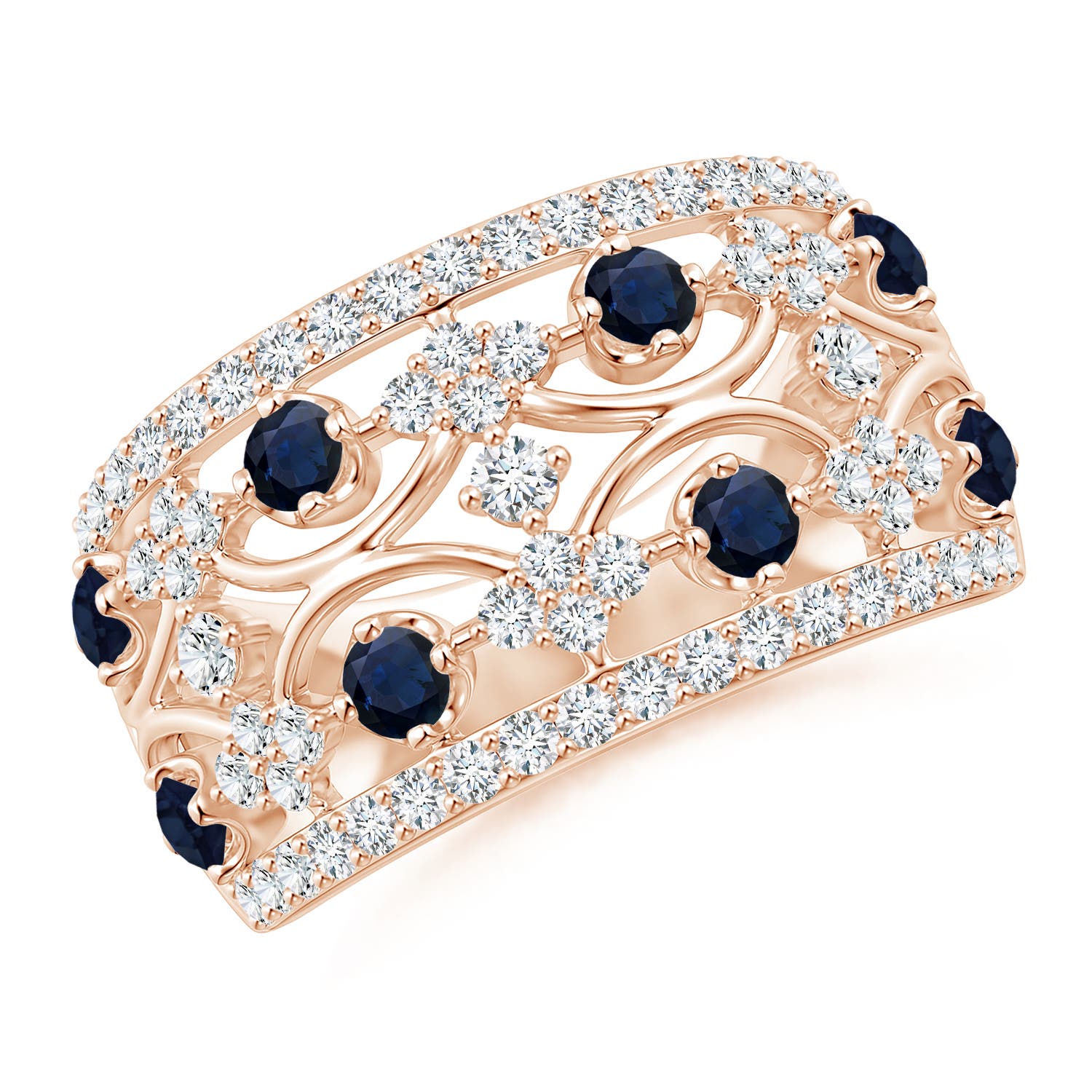 A - Blue Sapphire / 1.26 CT / 14 KT Rose Gold