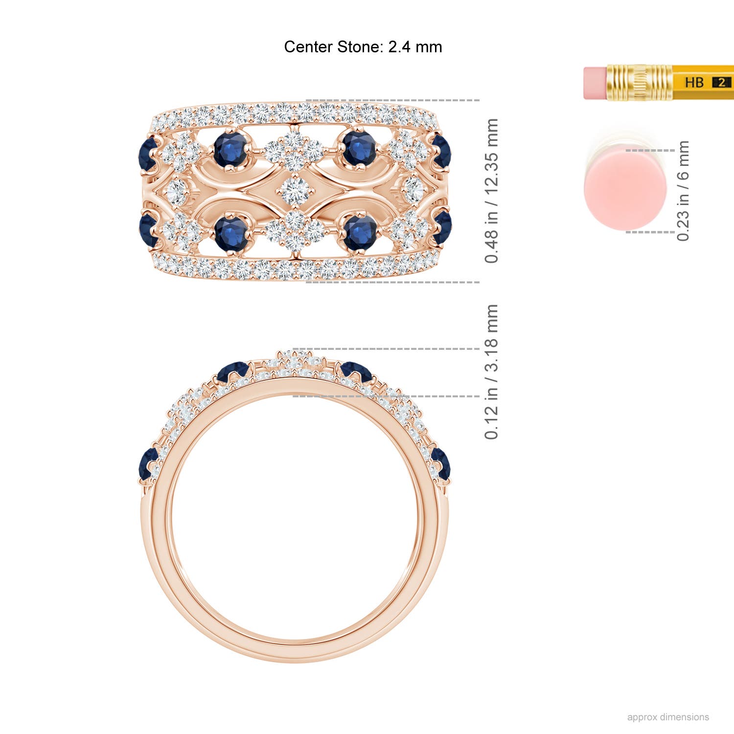 AA - Blue Sapphire / 1.26 CT / 14 KT Rose Gold