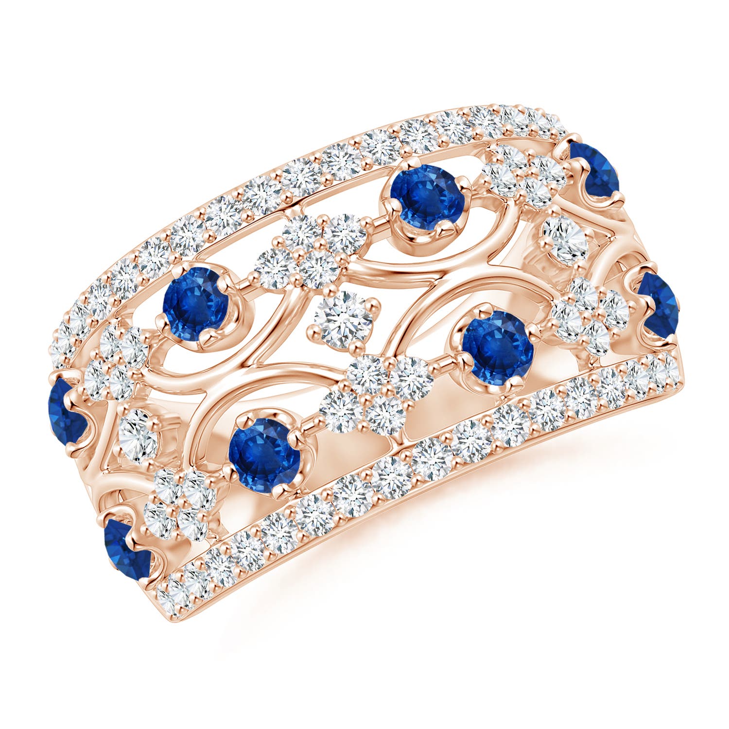 AAA - Blue Sapphire / 1.26 CT / 14 KT Rose Gold