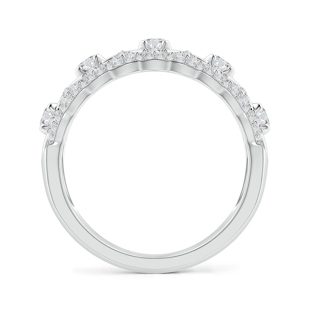 2.6mm HSI2 Art Deco Inspired Diamond Broad Filigree Anniversary Ring in White Gold Side 1