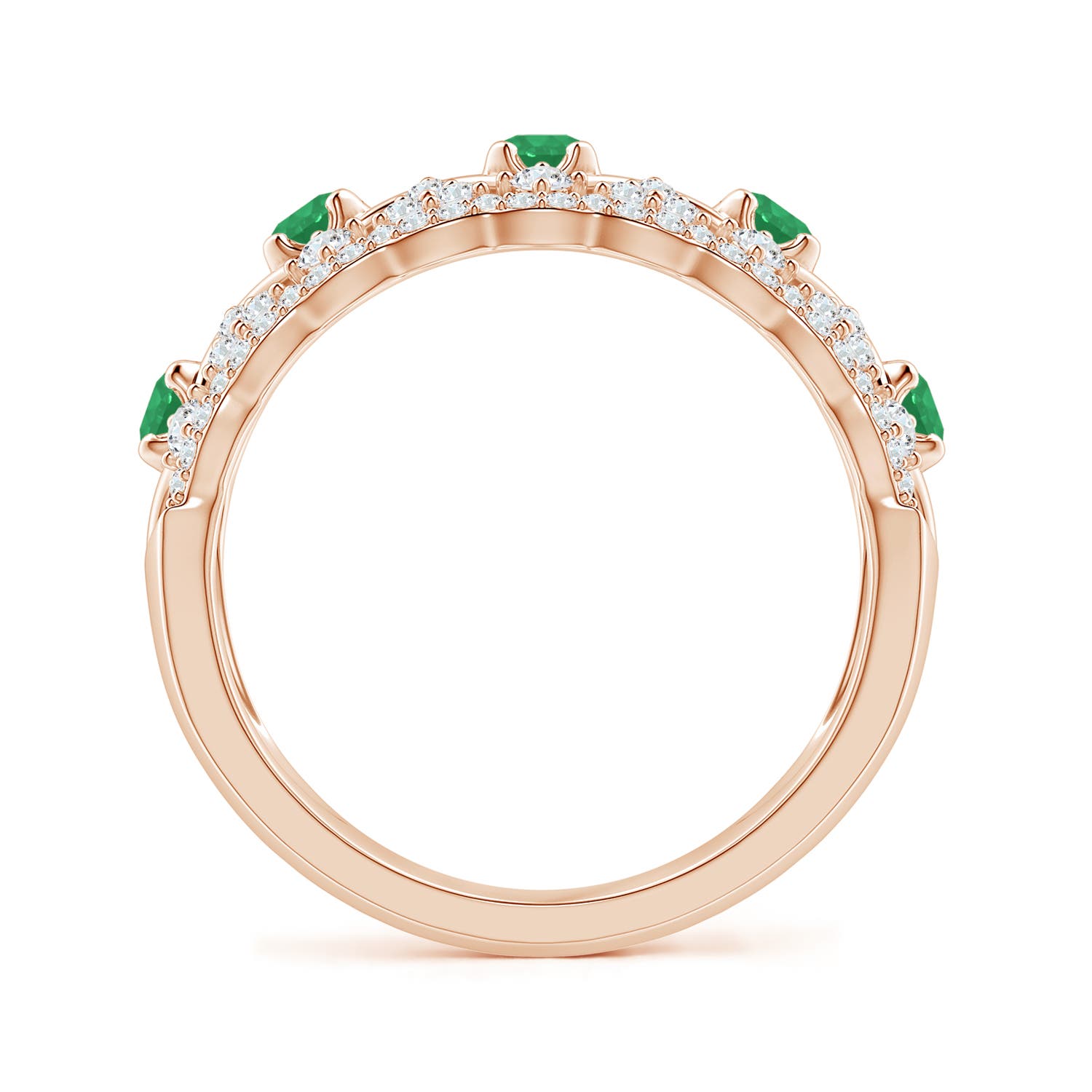 A - Emerald / 0.99 CT / 14 KT Rose Gold