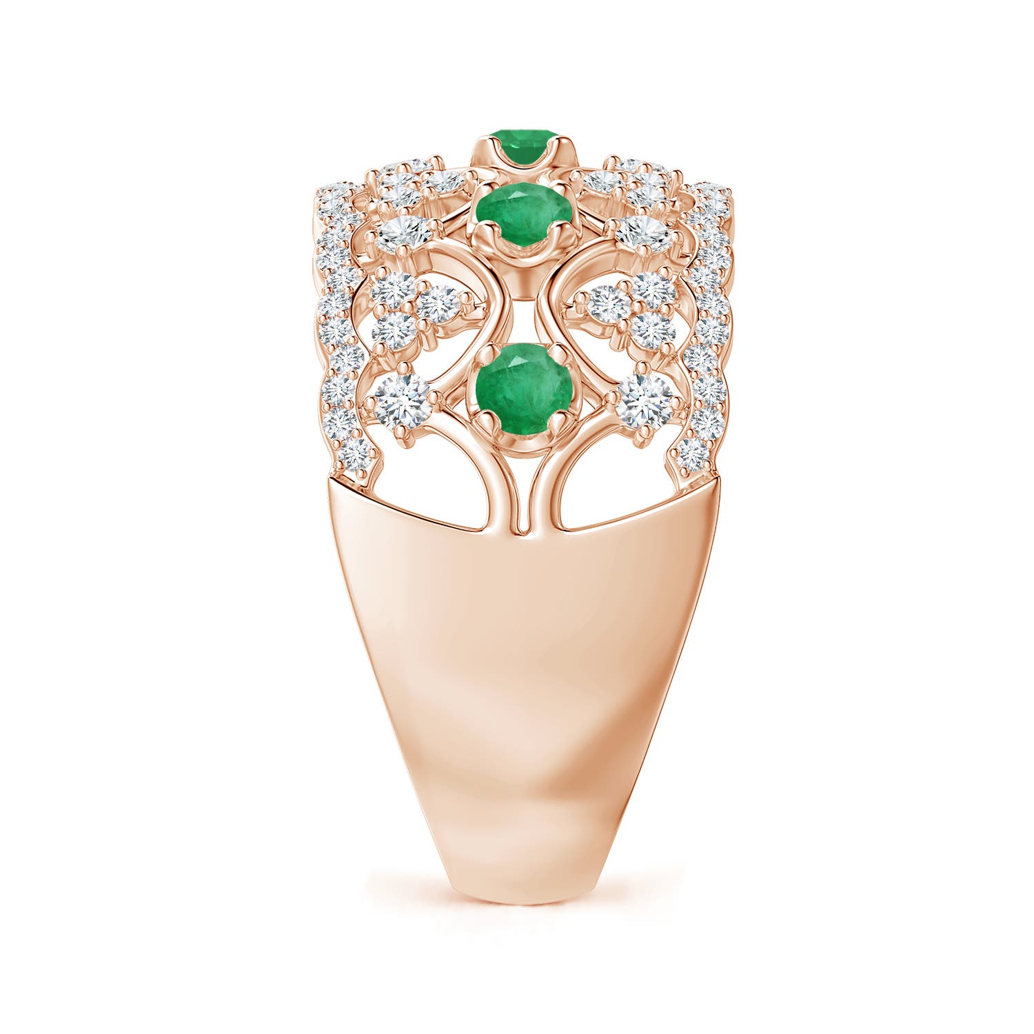 A - Emerald / 0.99 CT / 14 KT Rose Gold