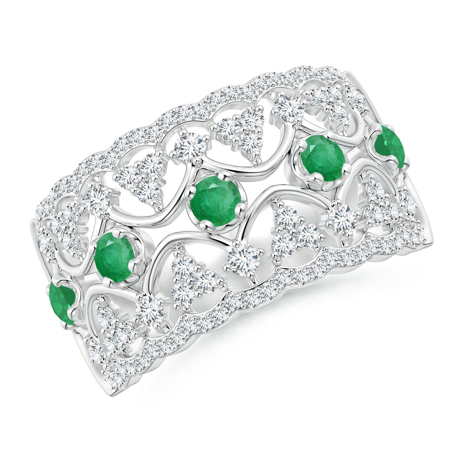 A - Emerald / 0.99 CT / 14 KT White Gold