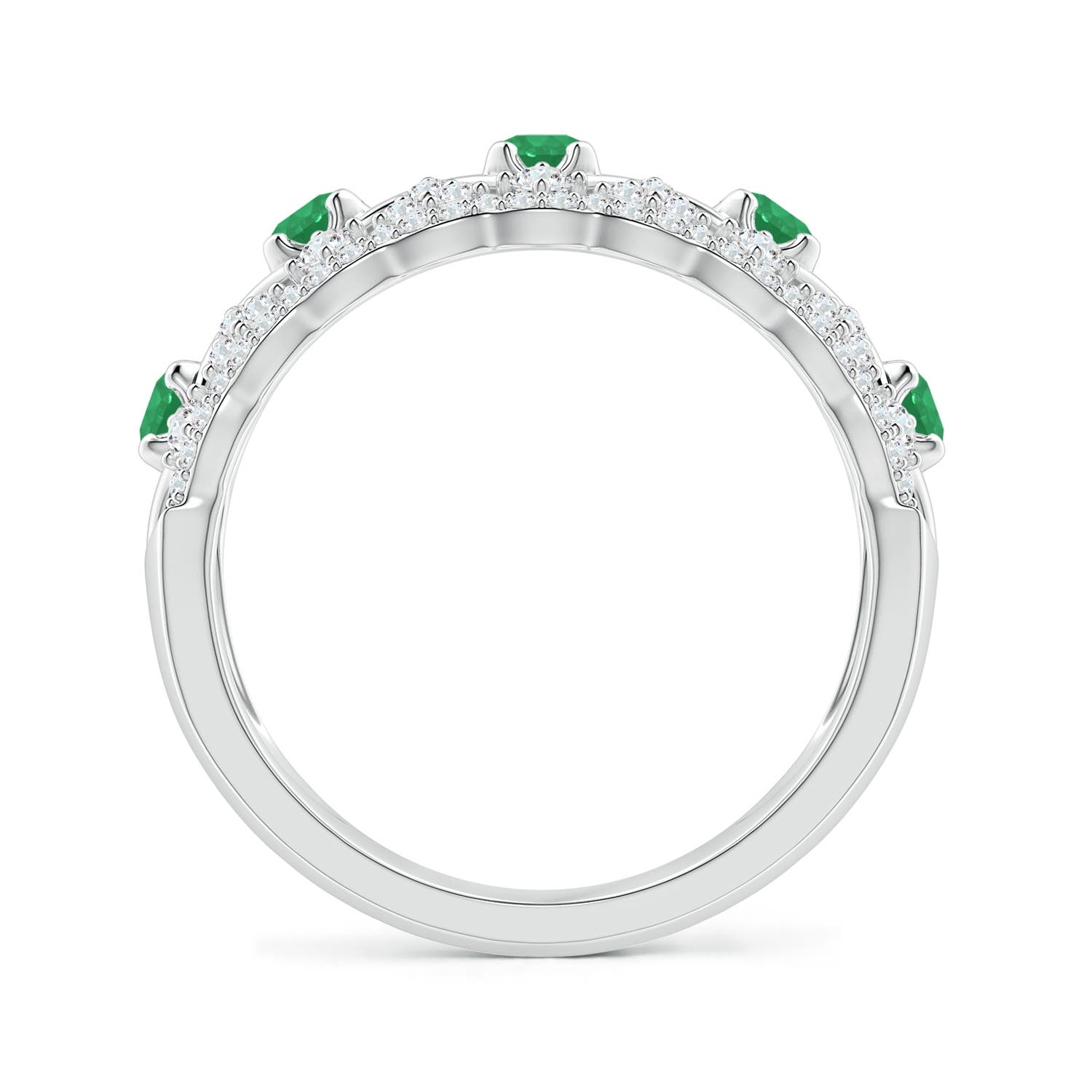 A - Emerald / 0.99 CT / 14 KT White Gold