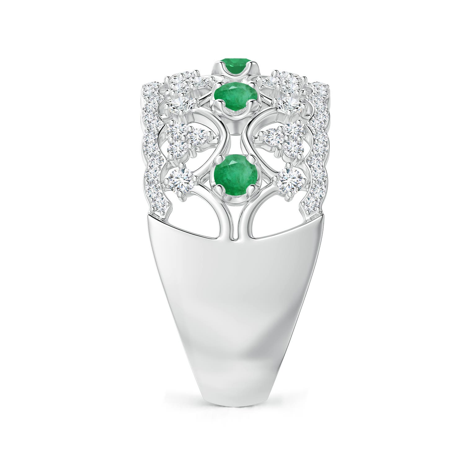 A - Emerald / 0.99 CT / 14 KT White Gold