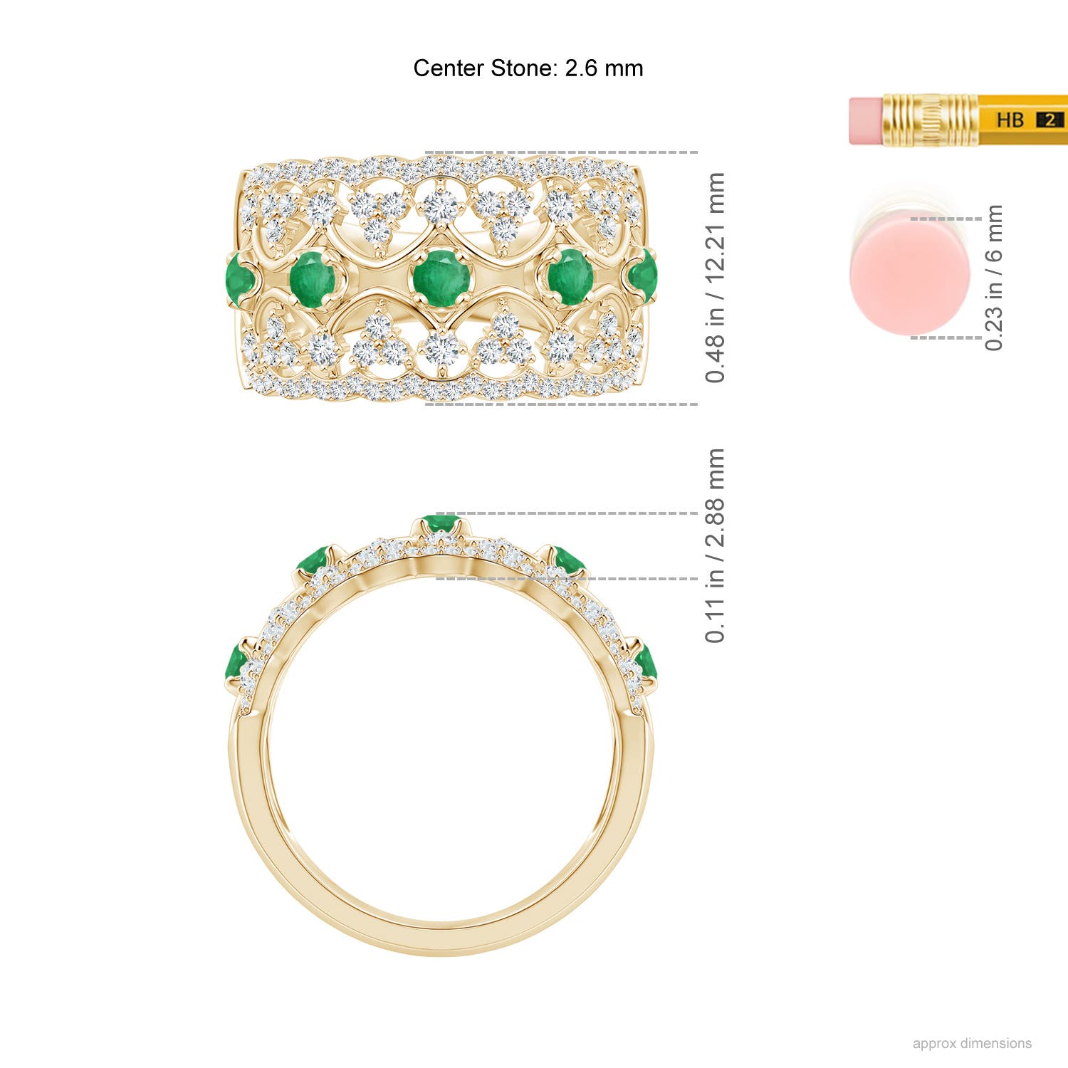 A - Emerald / 0.99 CT / 14 KT Yellow Gold