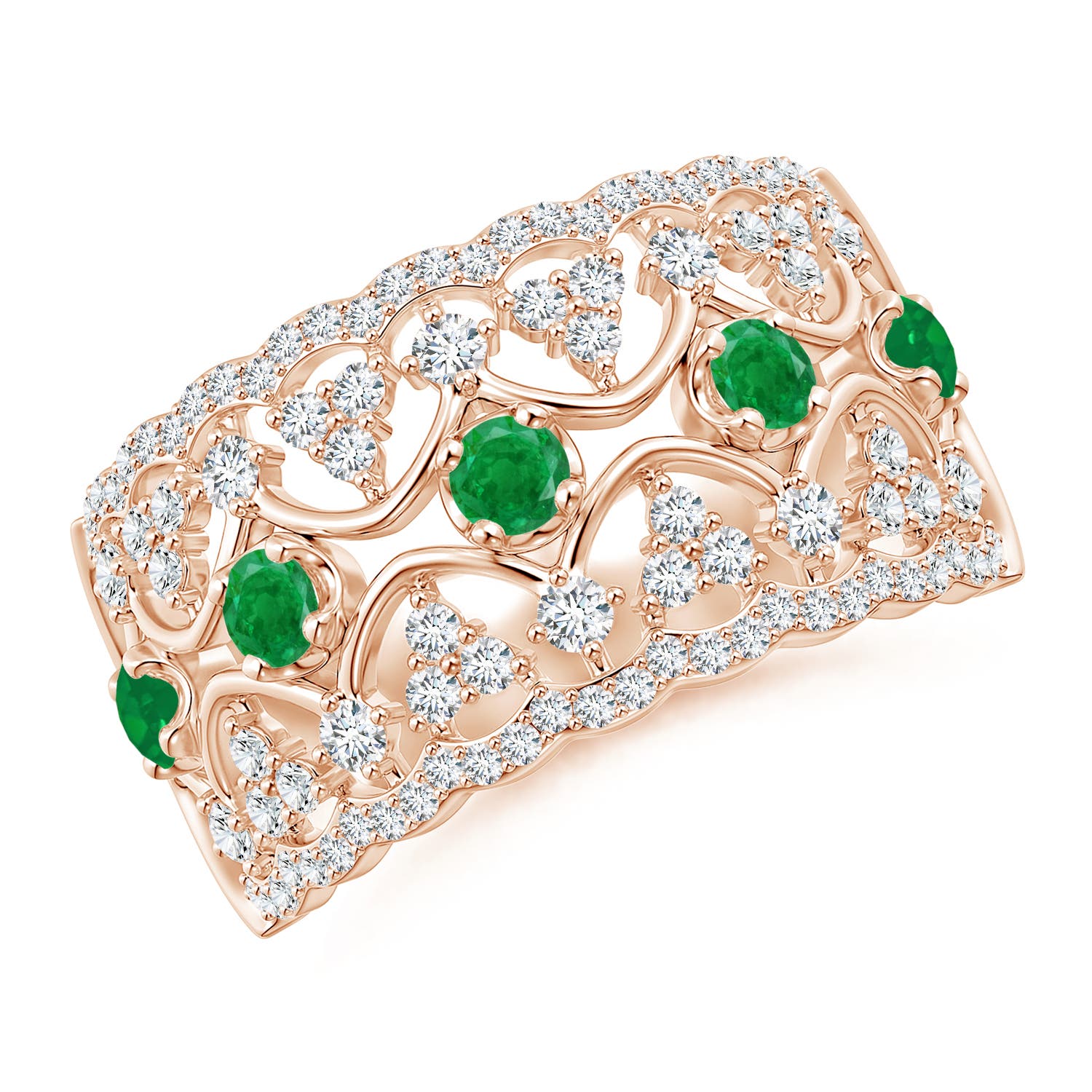 AA - Emerald / 0.99 CT / 14 KT Rose Gold