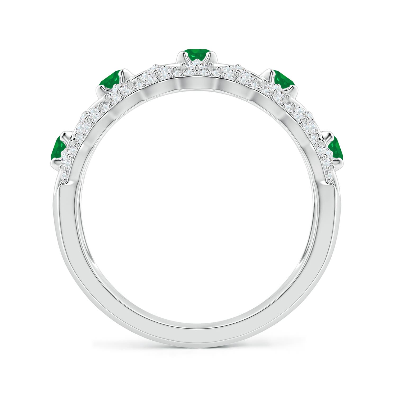 AA - Emerald / 0.99 CT / 14 KT White Gold