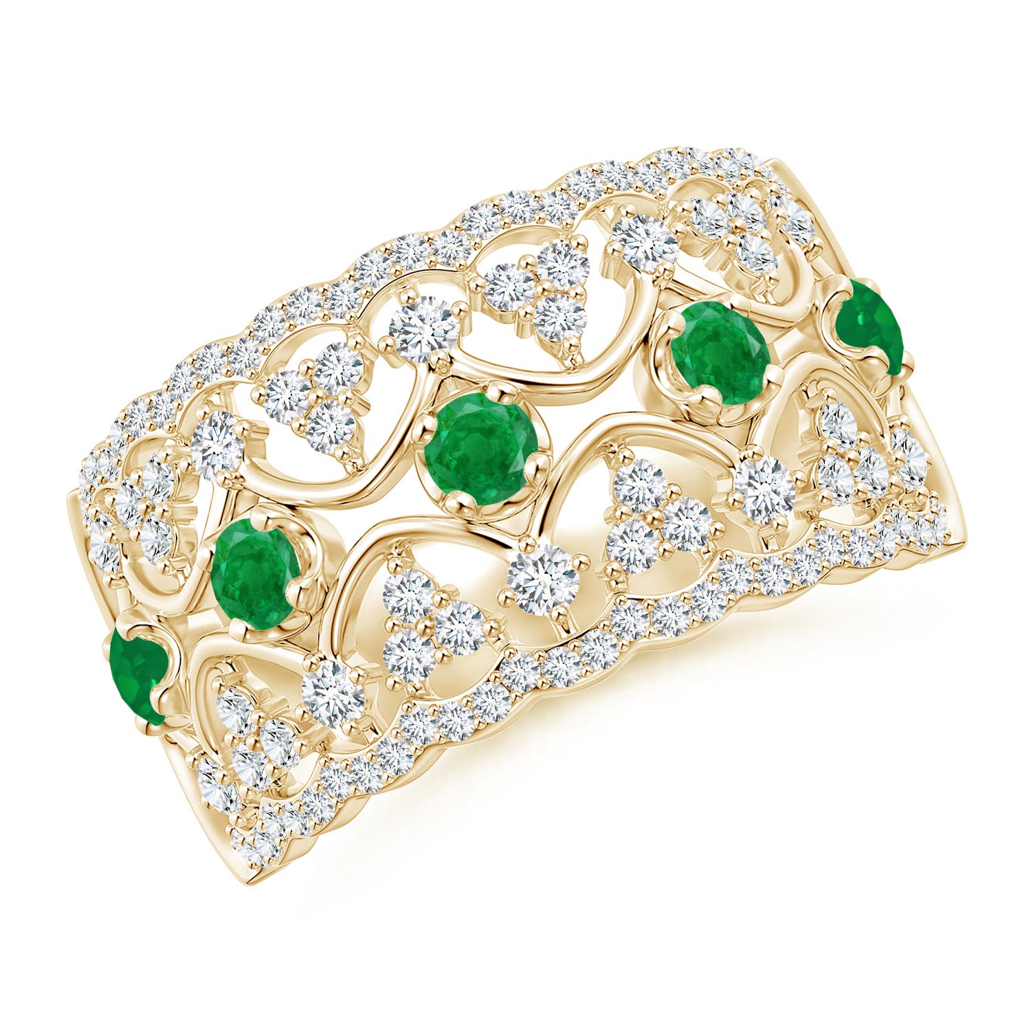 AA - Emerald / 0.99 CT / 14 KT Yellow Gold