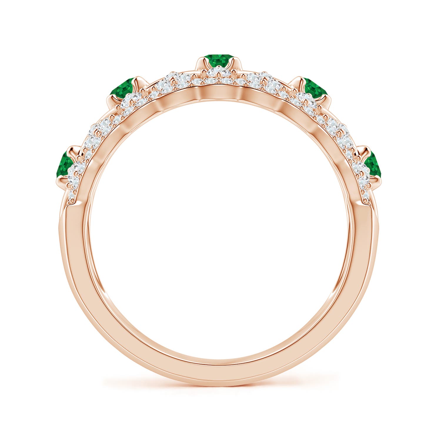 AAA - Emerald / 0.99 CT / 14 KT Rose Gold