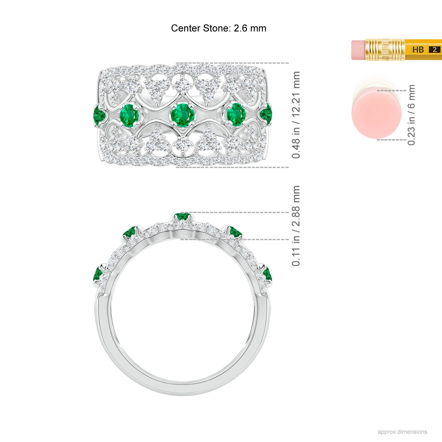 AAA - Emerald / 0.99 CT / 14 KT White Gold