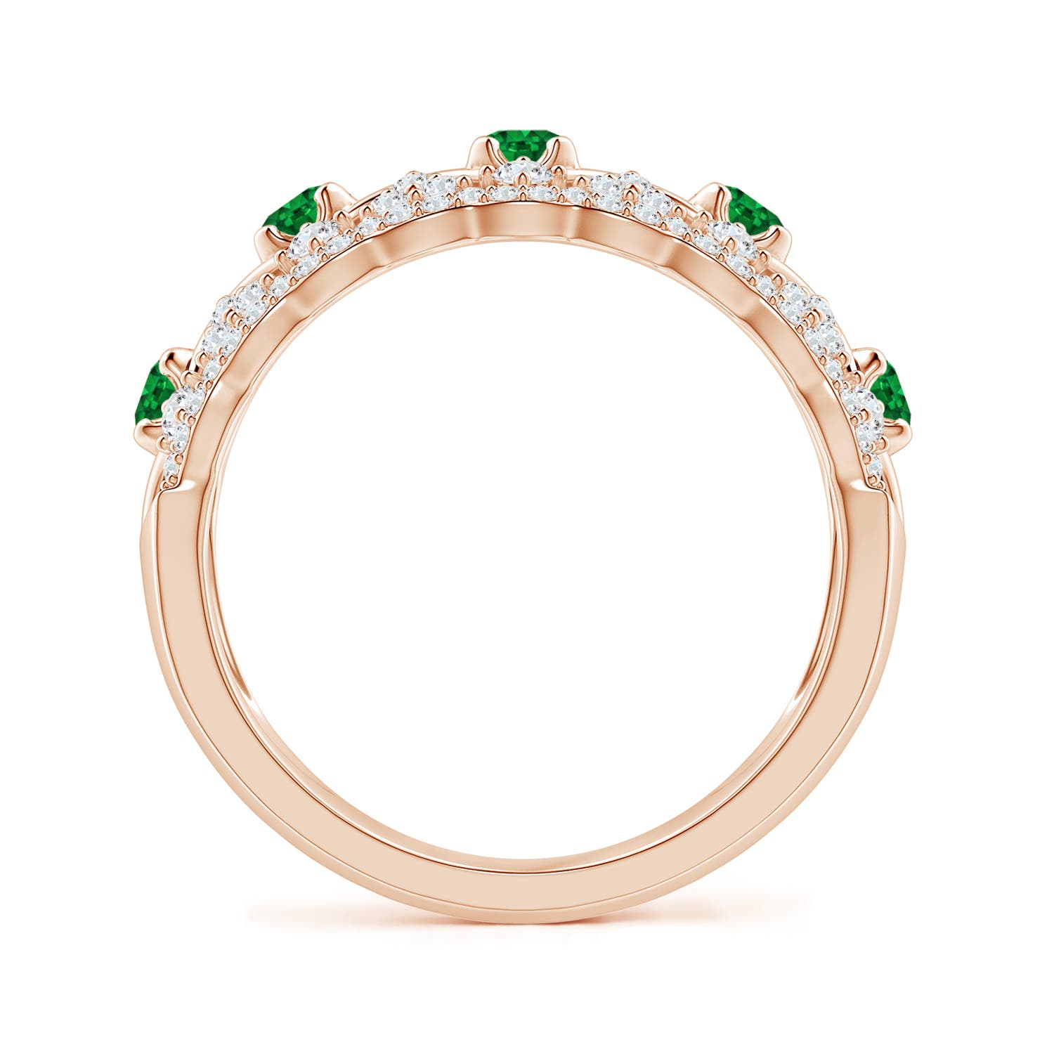 AAAA - Emerald / 0.99 CT / 14 KT Rose Gold