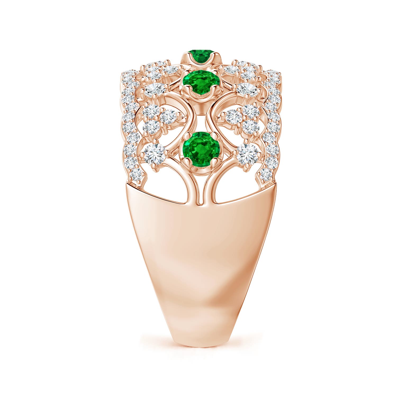 AAAA - Emerald / 0.99 CT / 14 KT Rose Gold