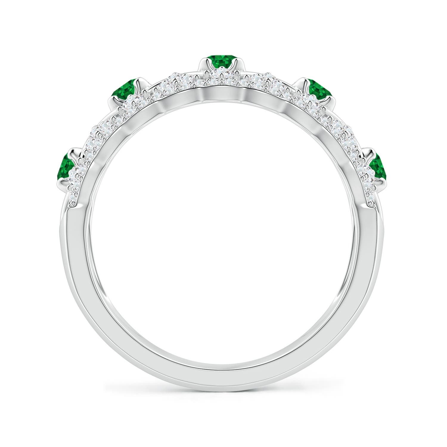 AAAA - Emerald / 0.99 CT / 14 KT White Gold