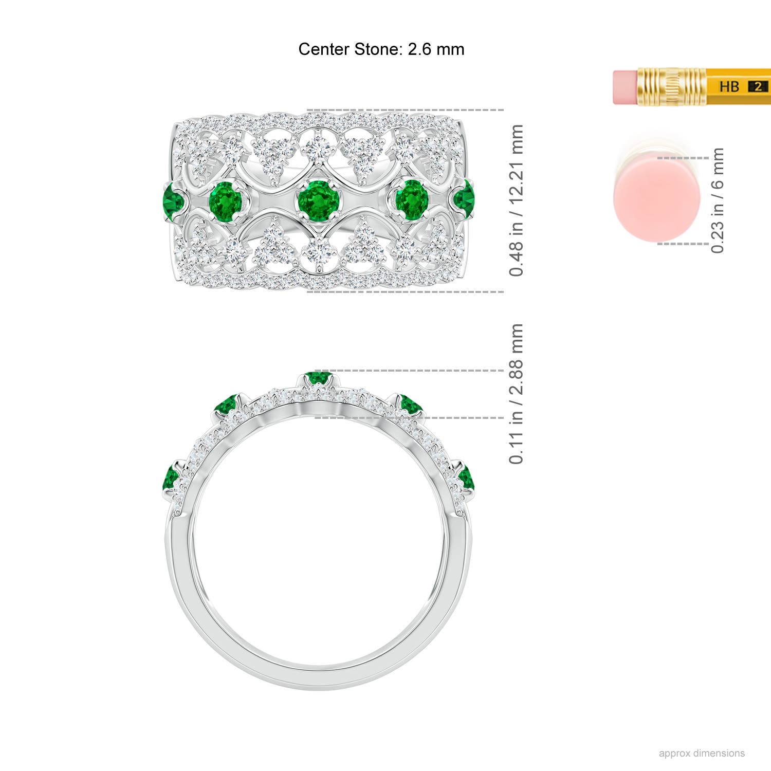 AAAA - Emerald / 0.99 CT / 14 KT White Gold