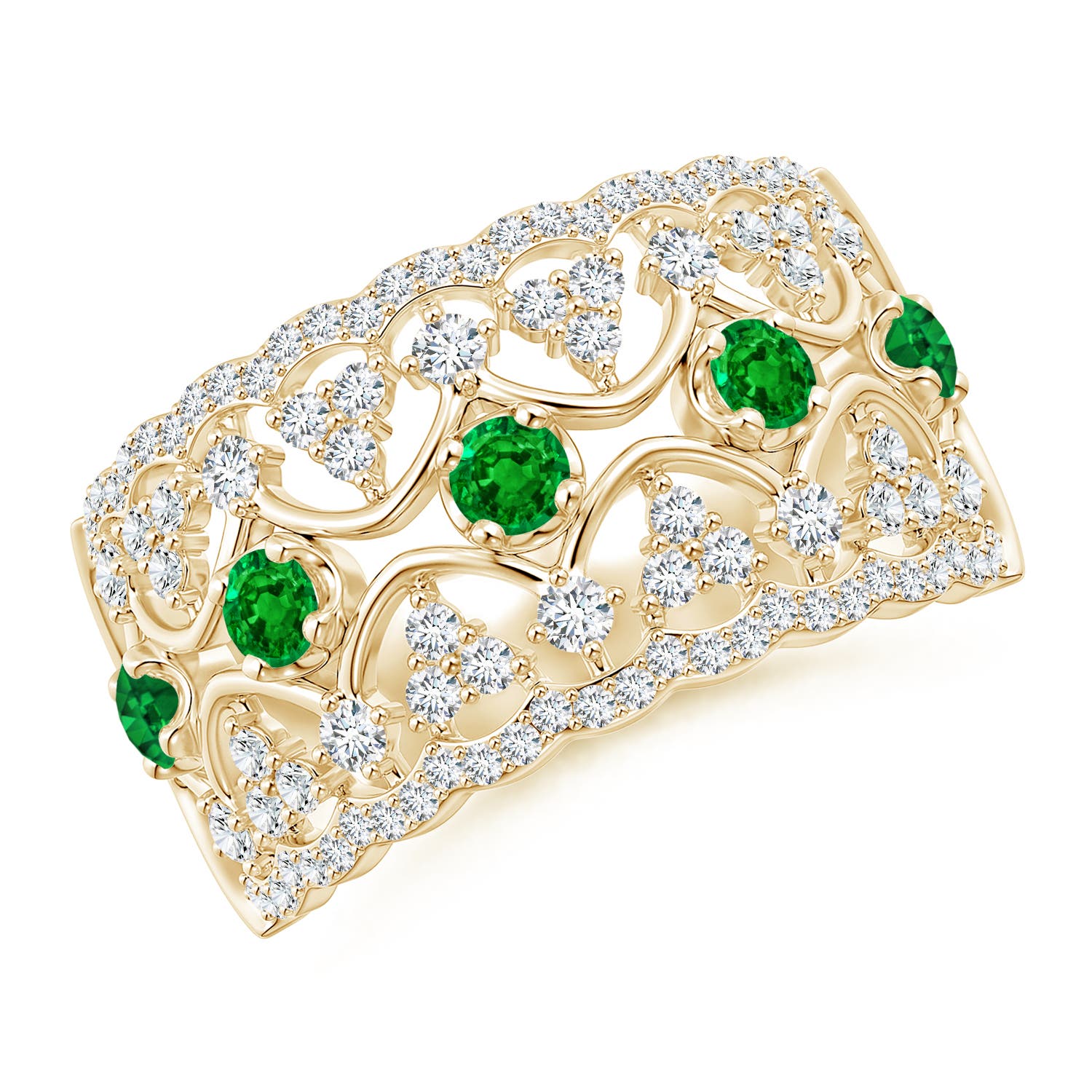 AAAA - Emerald / 0.99 CT / 14 KT Yellow Gold