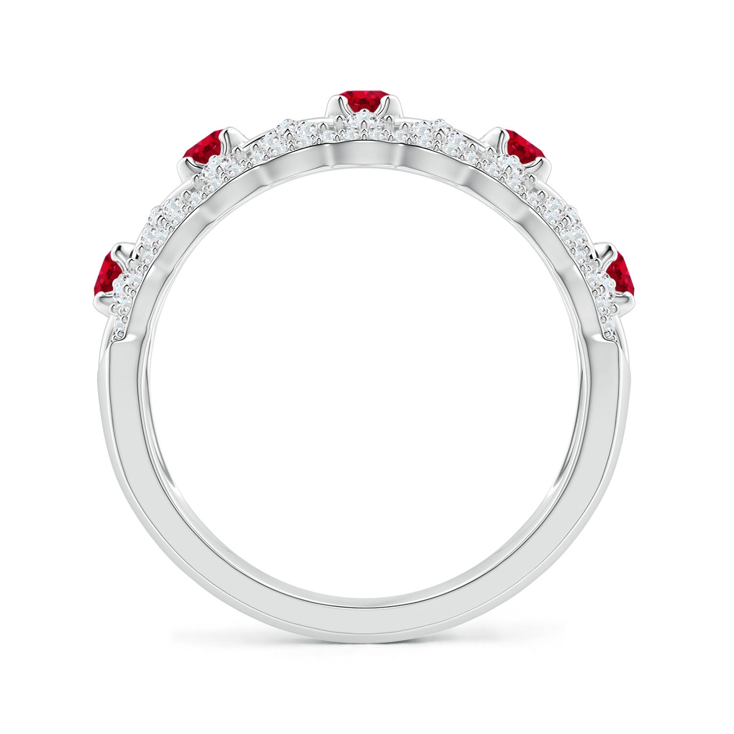 AAA - Ruby / 1.09 CT / 14 KT White Gold