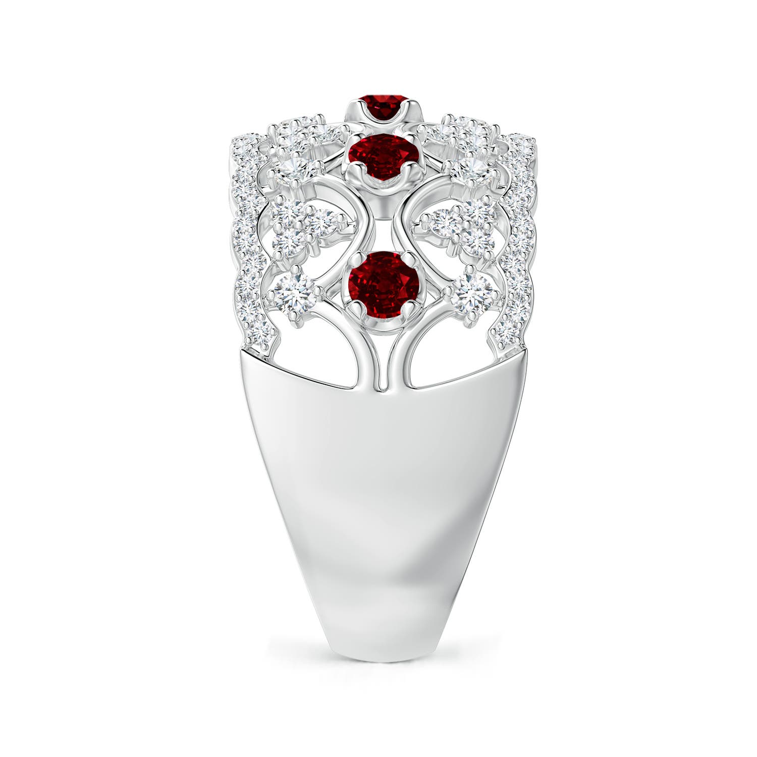 AAAA - Ruby / 1.09 CT / 14 KT White Gold