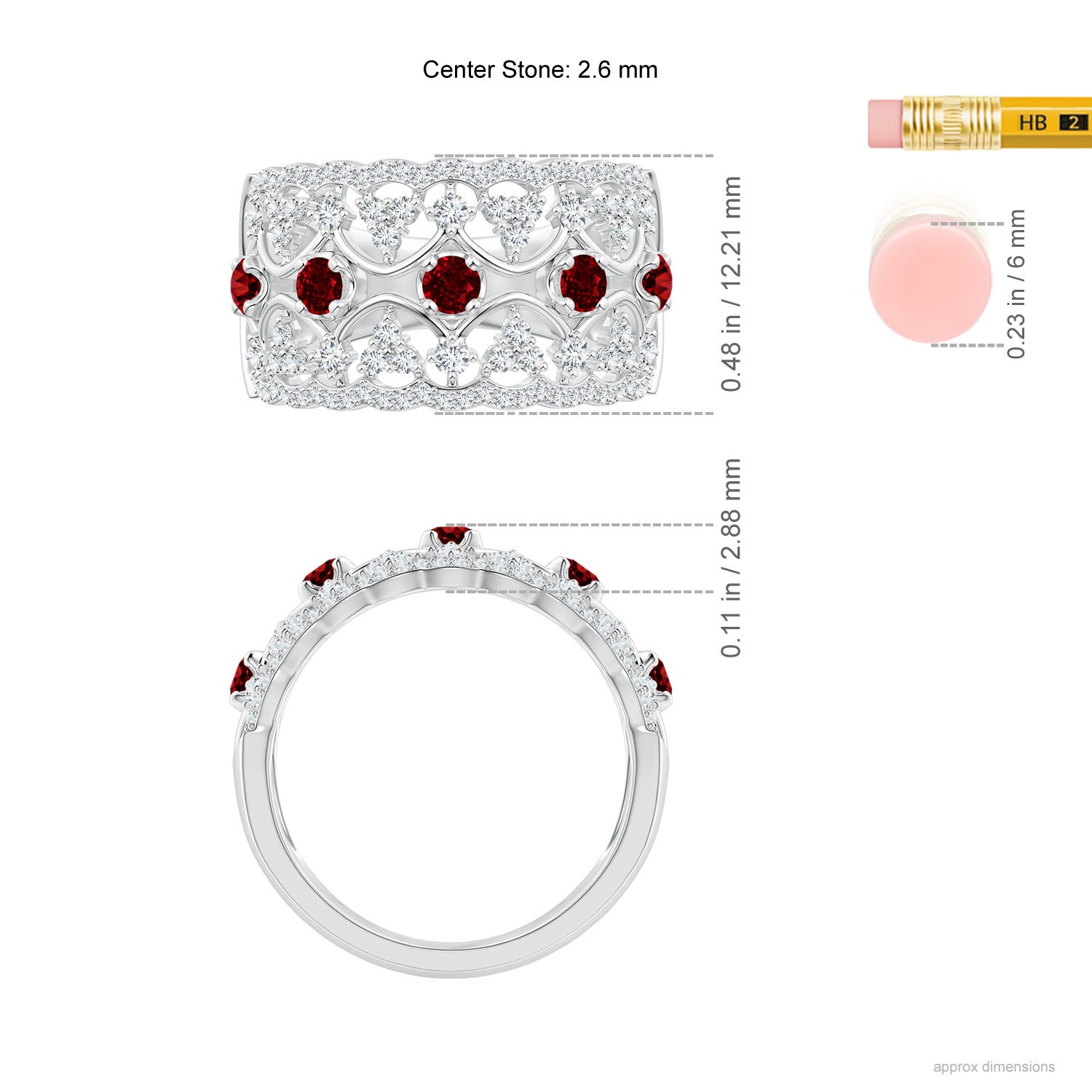 AAAA - Ruby / 1.09 CT / 14 KT White Gold