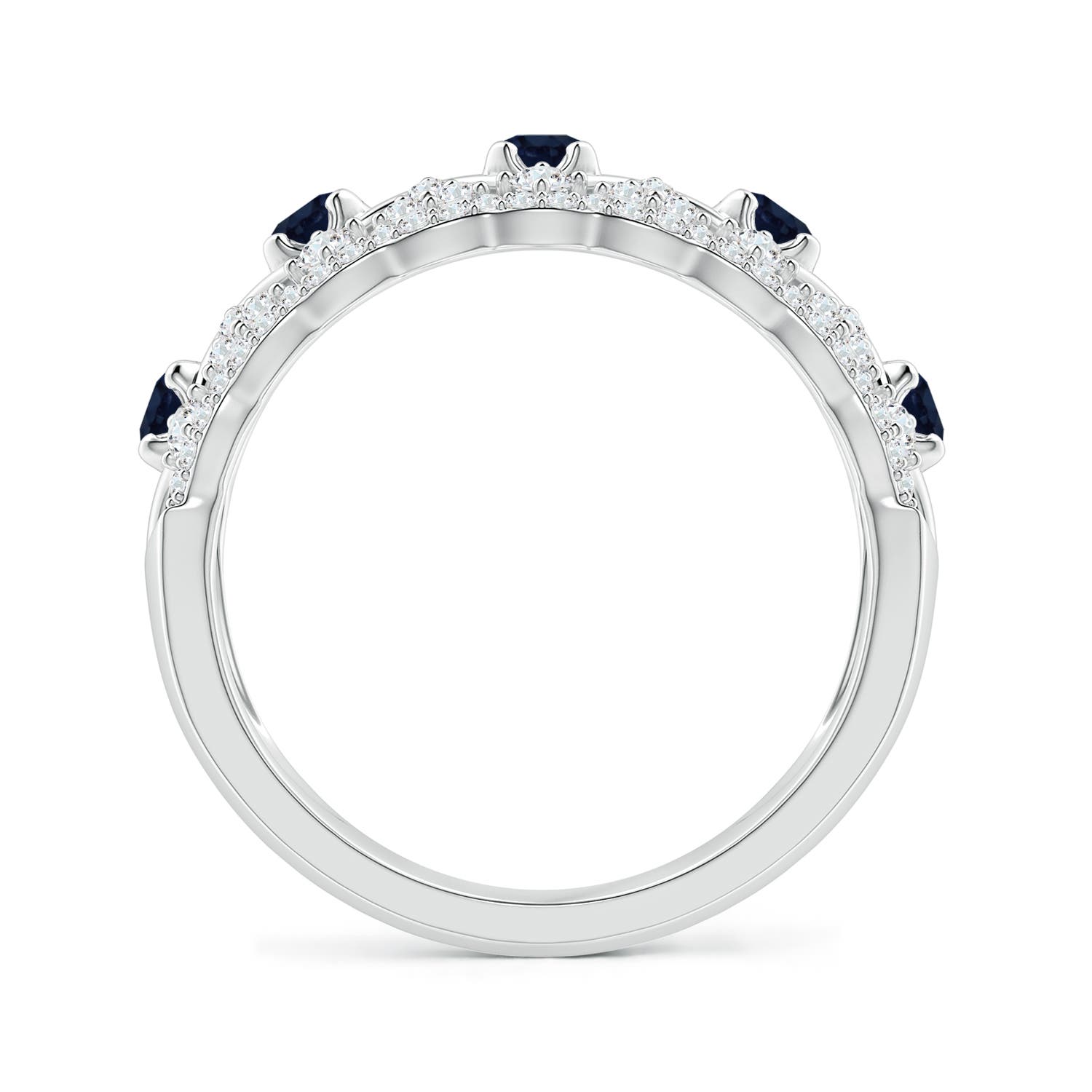 A - Blue Sapphire / 1.09 CT / 14 KT White Gold