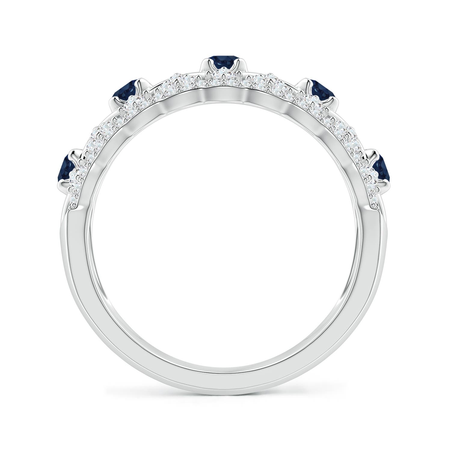 AA - Blue Sapphire / 1.09 CT / 14 KT White Gold