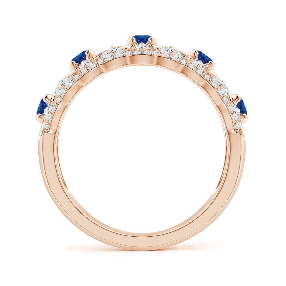 2.6mm AAA Art Deco Inspired Sapphire Broad Filigree Ring in Rose Gold side 1