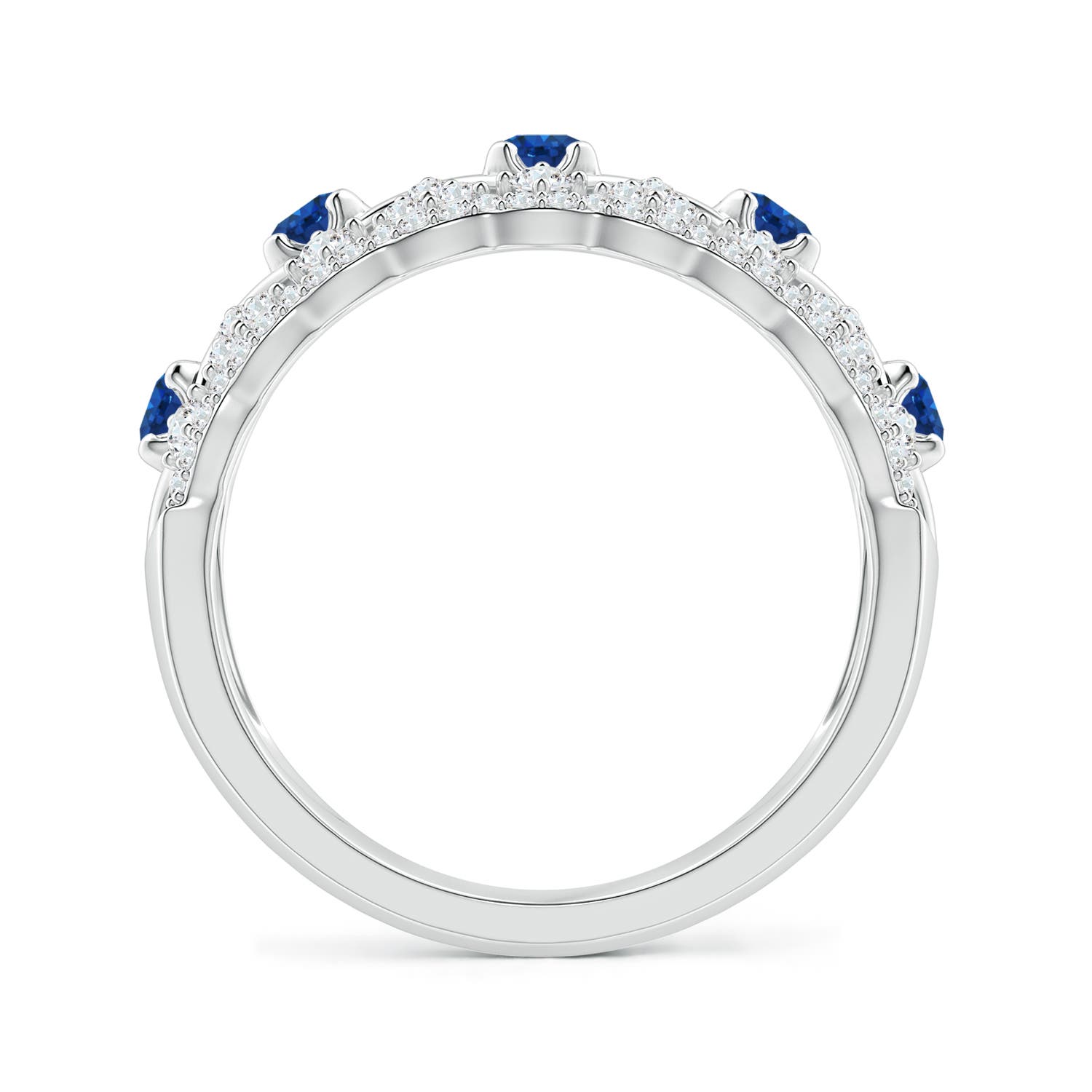 AAA - Blue Sapphire / 1.09 CT / 14 KT White Gold