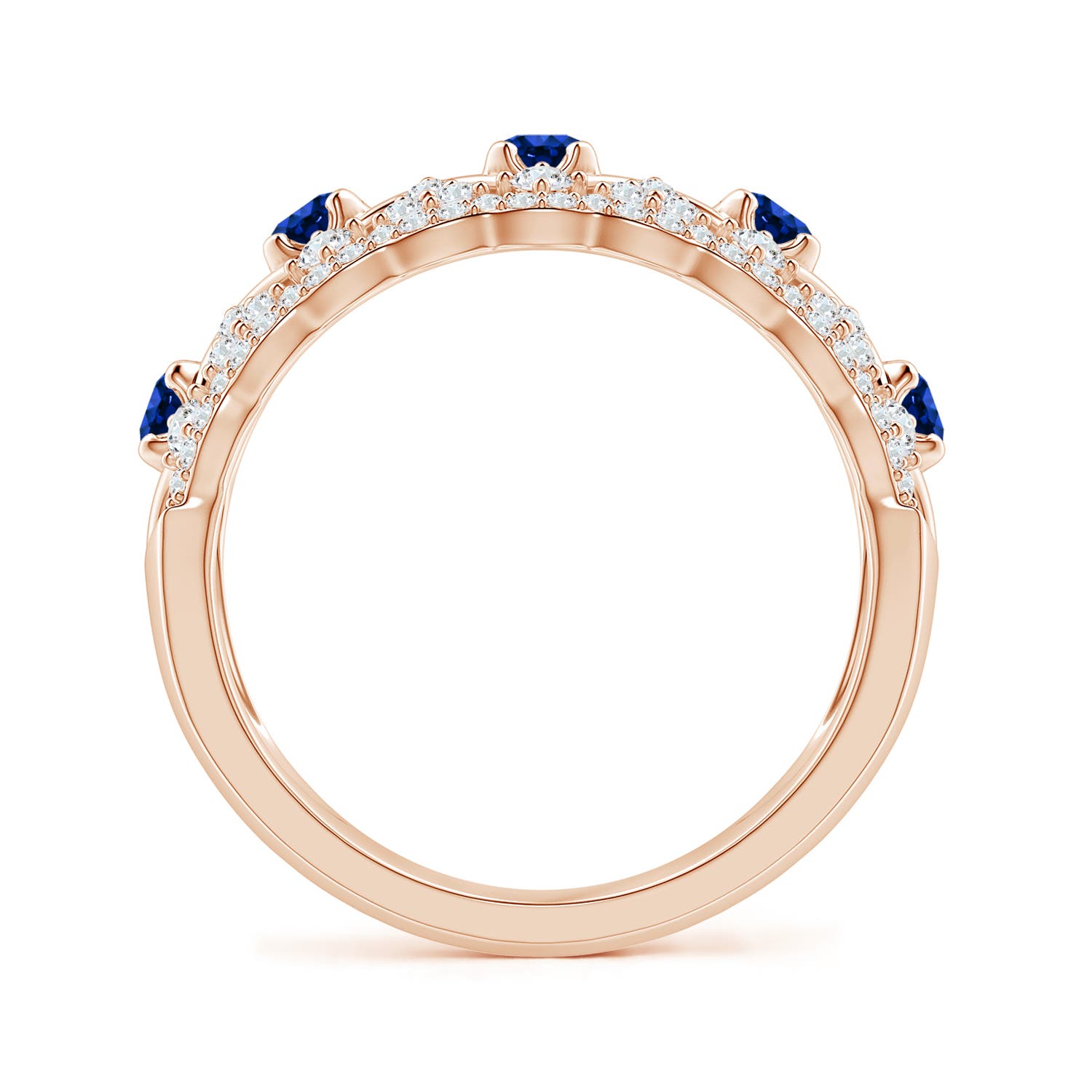 AAAA - Blue Sapphire / 1.09 CT / 14 KT Rose Gold