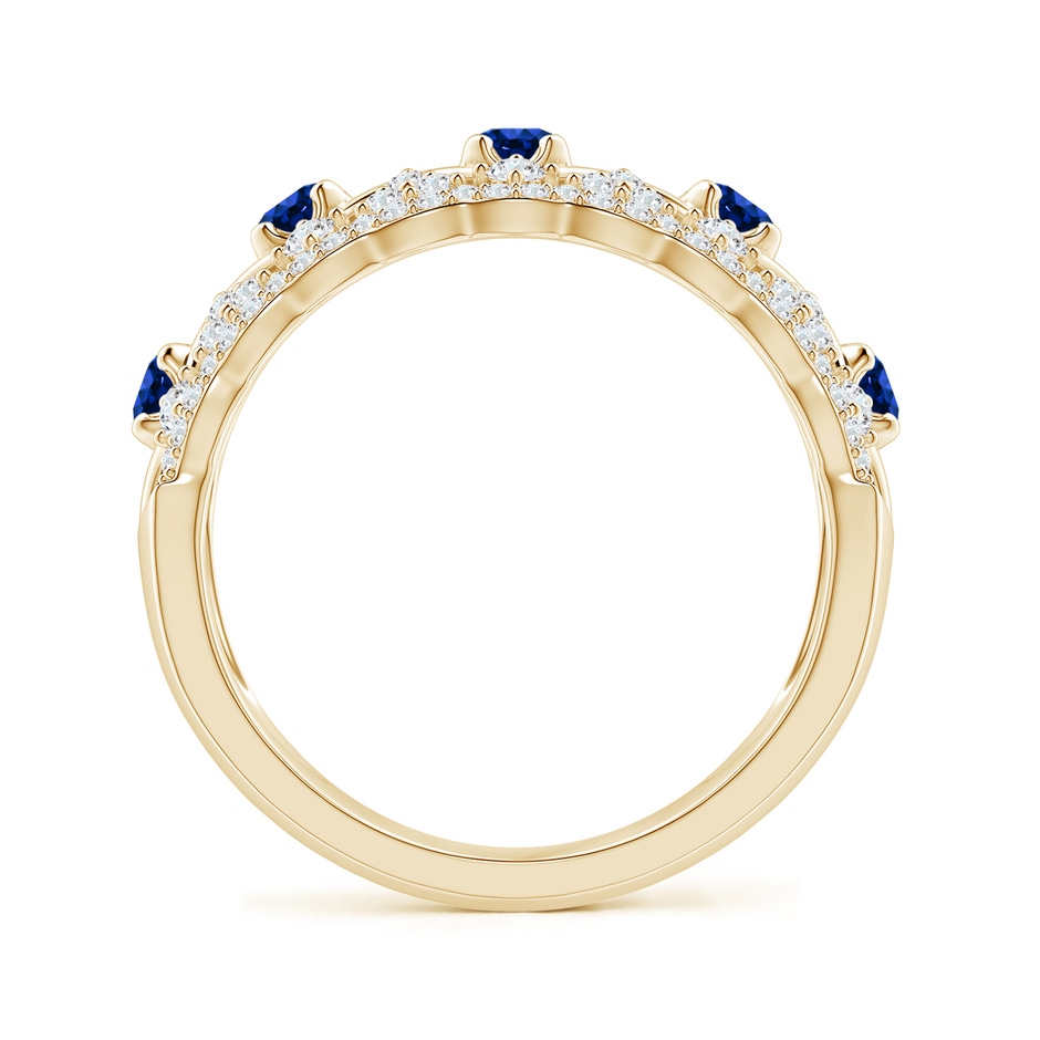 2.6mm AAAA Art Deco Inspired Sapphire Broad Filigree Ring in Yellow Gold side 1