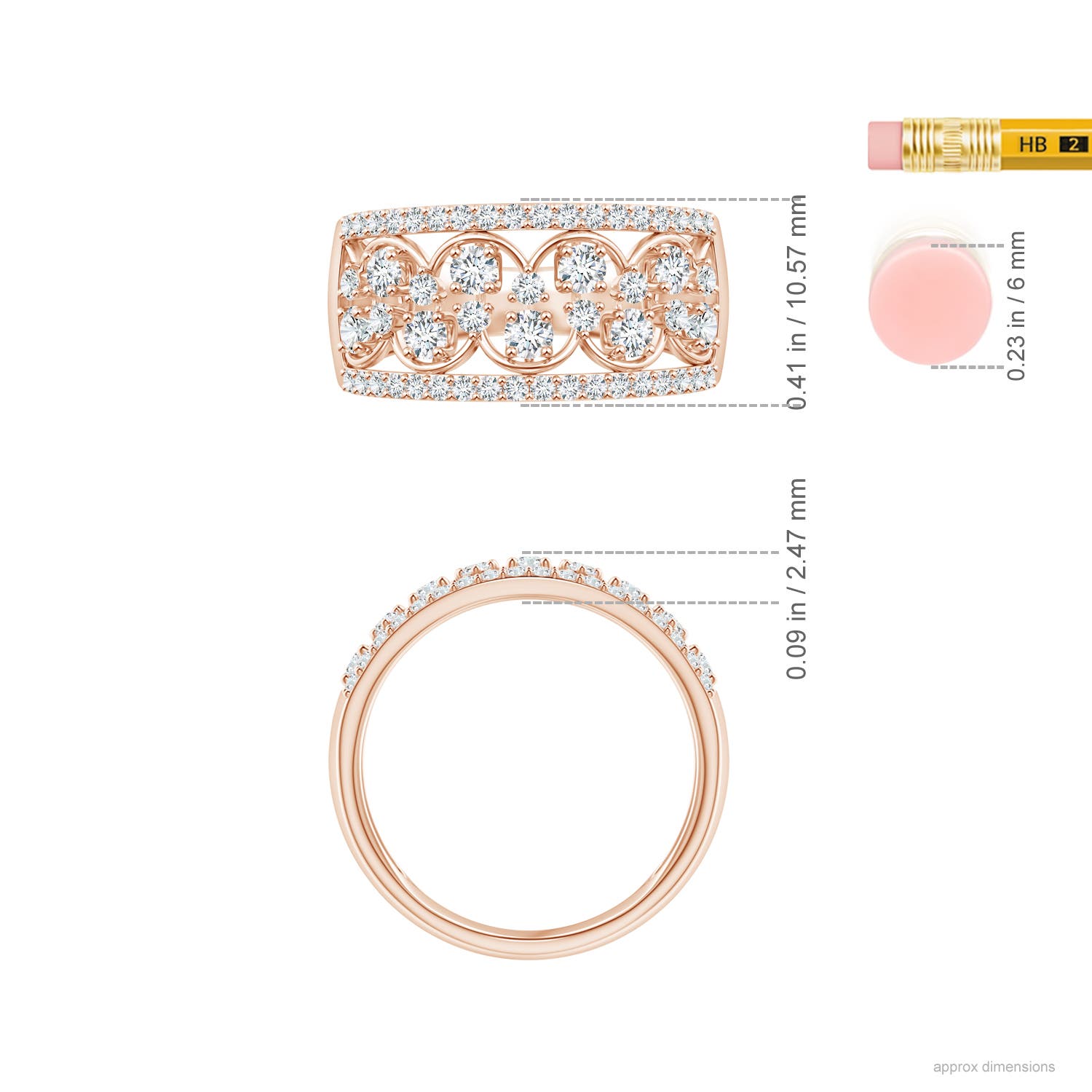 F-G, VS / 0.88 CT / 14 KT Rose Gold