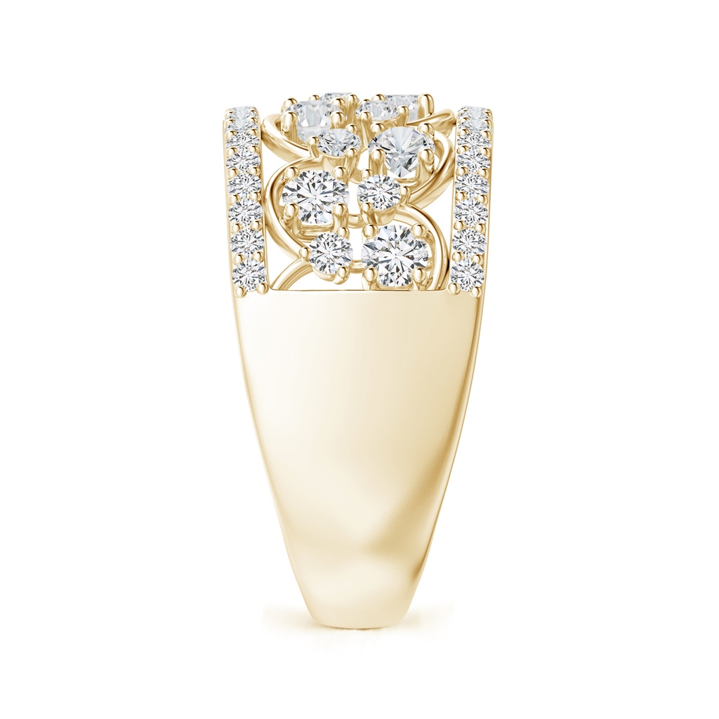 2.6mm HSI2 Art Deco Inspired Diamond Scalloped Metal Anniversary Ring in Yellow Gold Side 2
