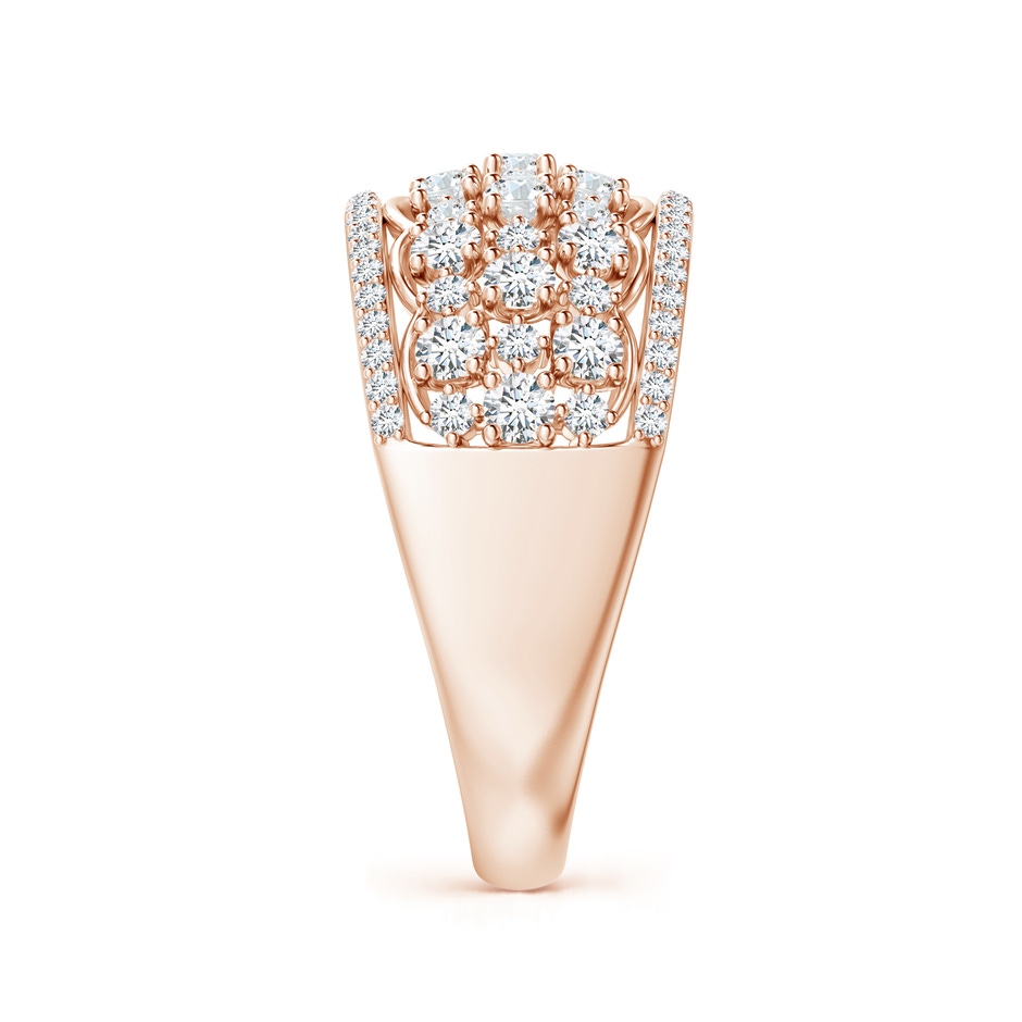 1.95mm GVS2 Edwardian Style Diamond Lace Pattern Broad Anniversary Ring in Rose Gold side 2