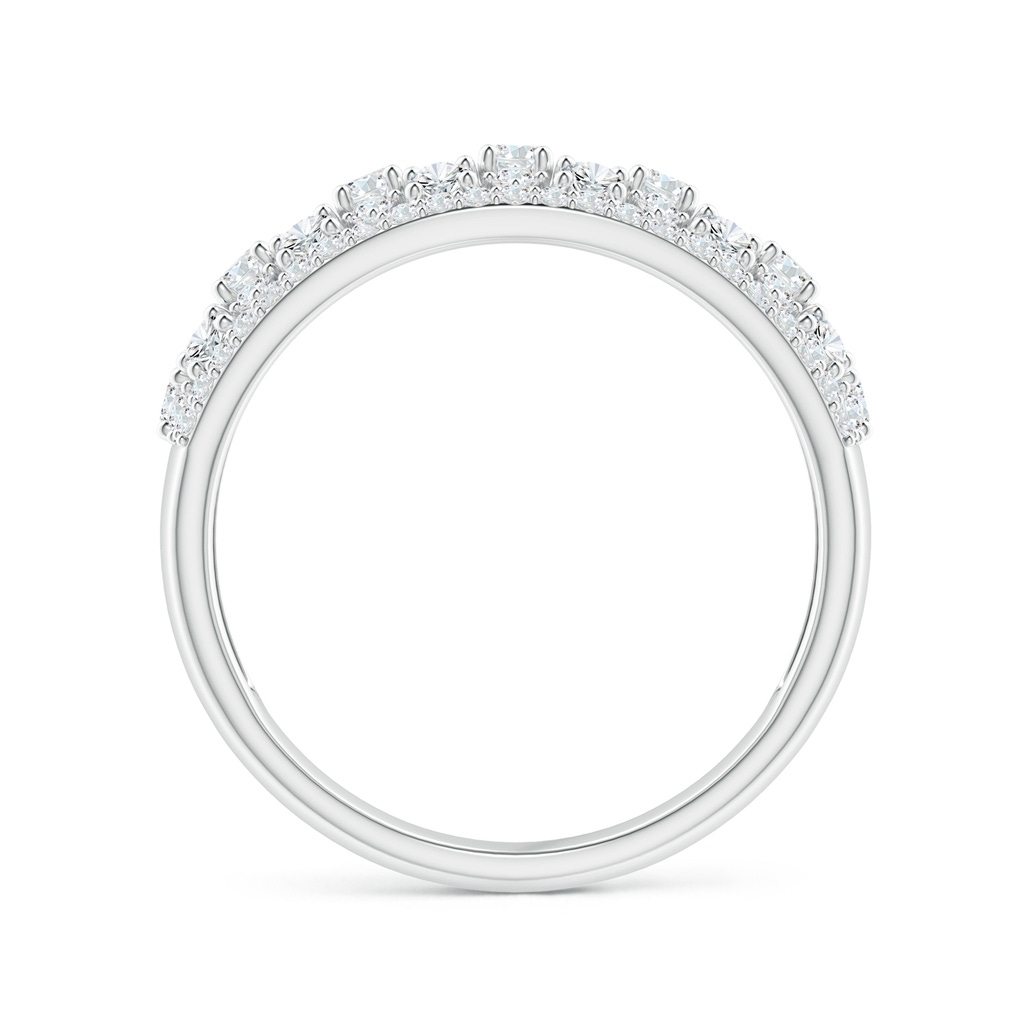 1.95mm GVS2 Edwardian Style Diamond Lace Pattern Broad Anniversary Ring in White Gold - side 1