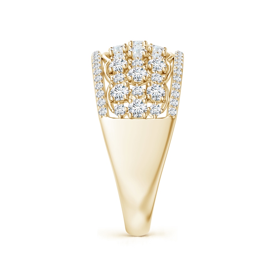 1.95mm GVS2 Edwardian Style Diamond Lace Pattern Broad Anniversary Ring in Yellow Gold side 2